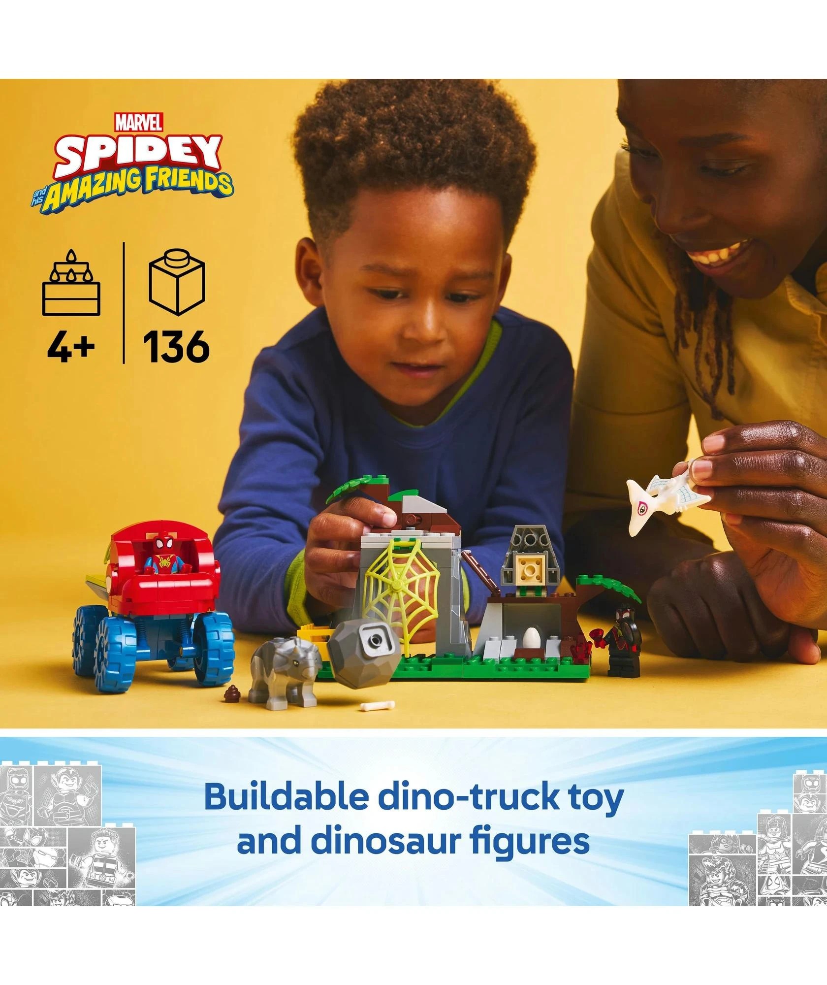 2 LEGO® Marvel Spidey And His Amazing Friends Team Spidey Dino Crawler Rescue 11199 - Multi, 2 of 10