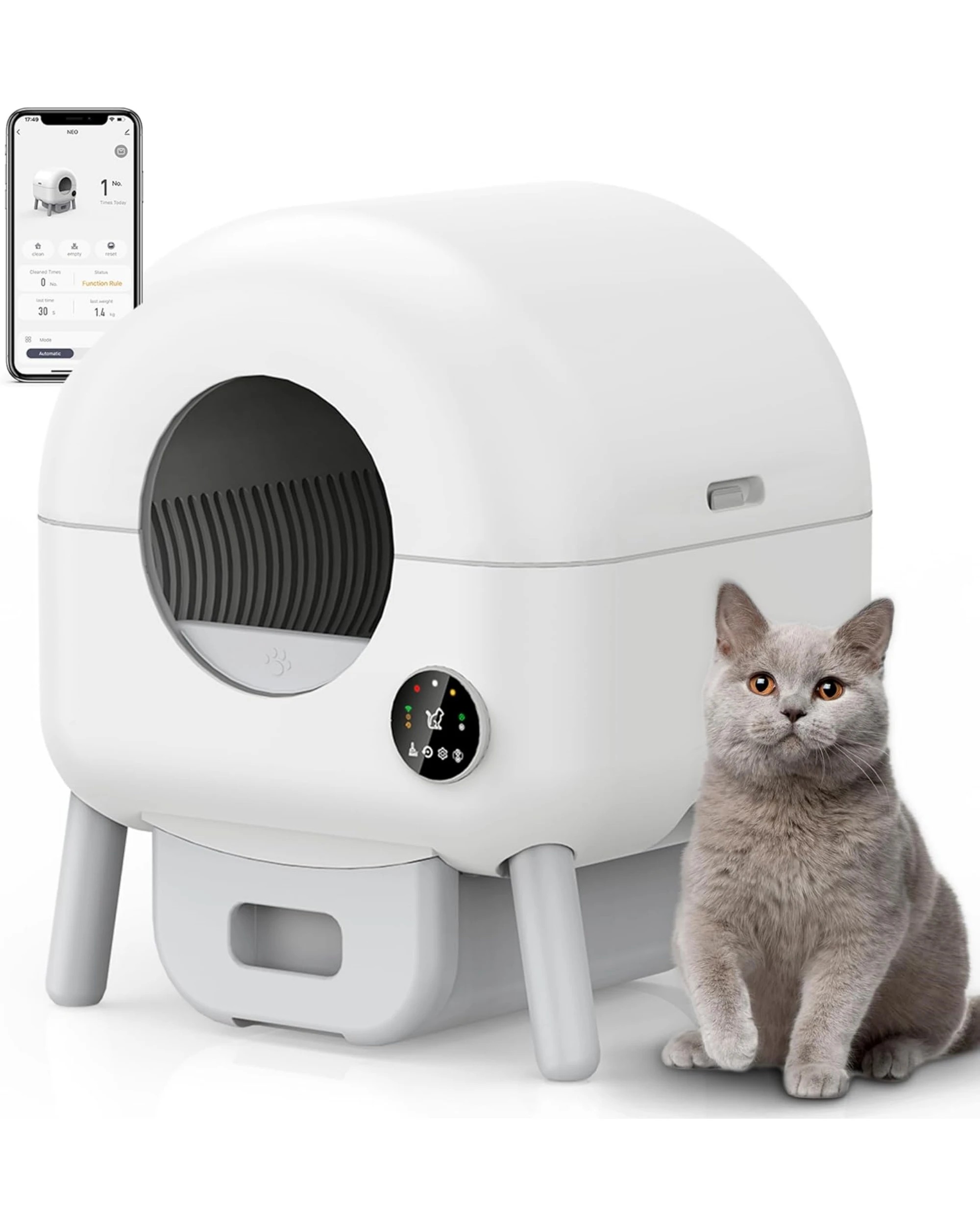 2 Advwin 90l Self Cleaning Cat Litter Box Automatic, 2 of 8