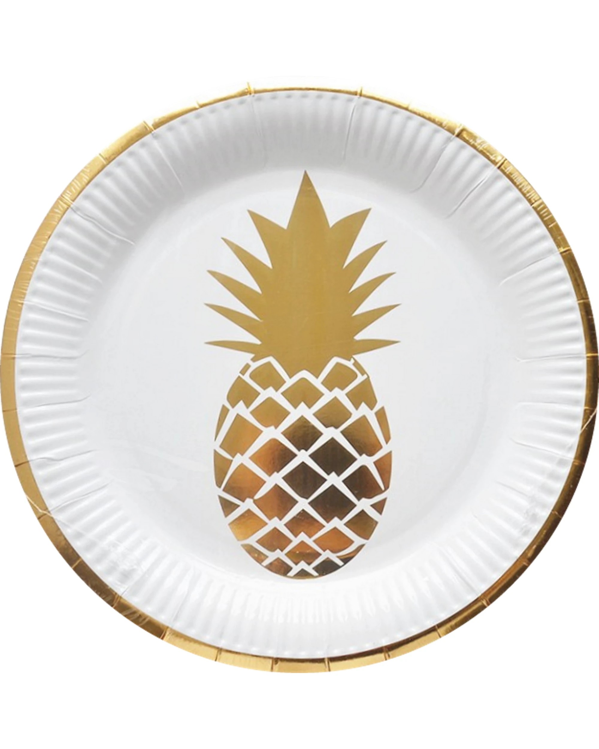 1 Party Maker Glitzy Gold Pineapple Large Paper Plates Pack of 8 - Gold, 1 of 1
