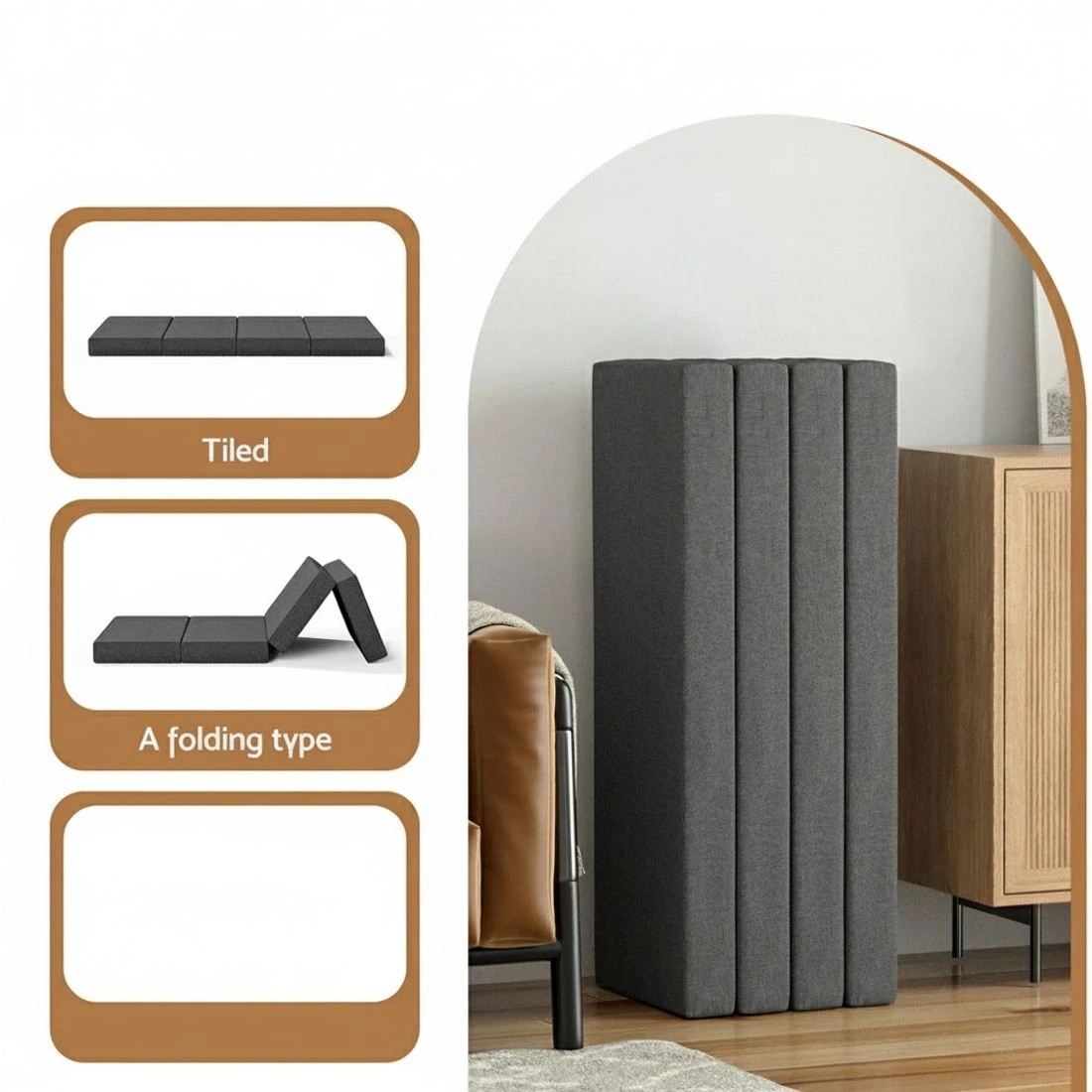6 Giselle Bedding Foldable Mattress Folding Foam Mattresses Portable Mat - Double Bed - Grey, 6 of 9
