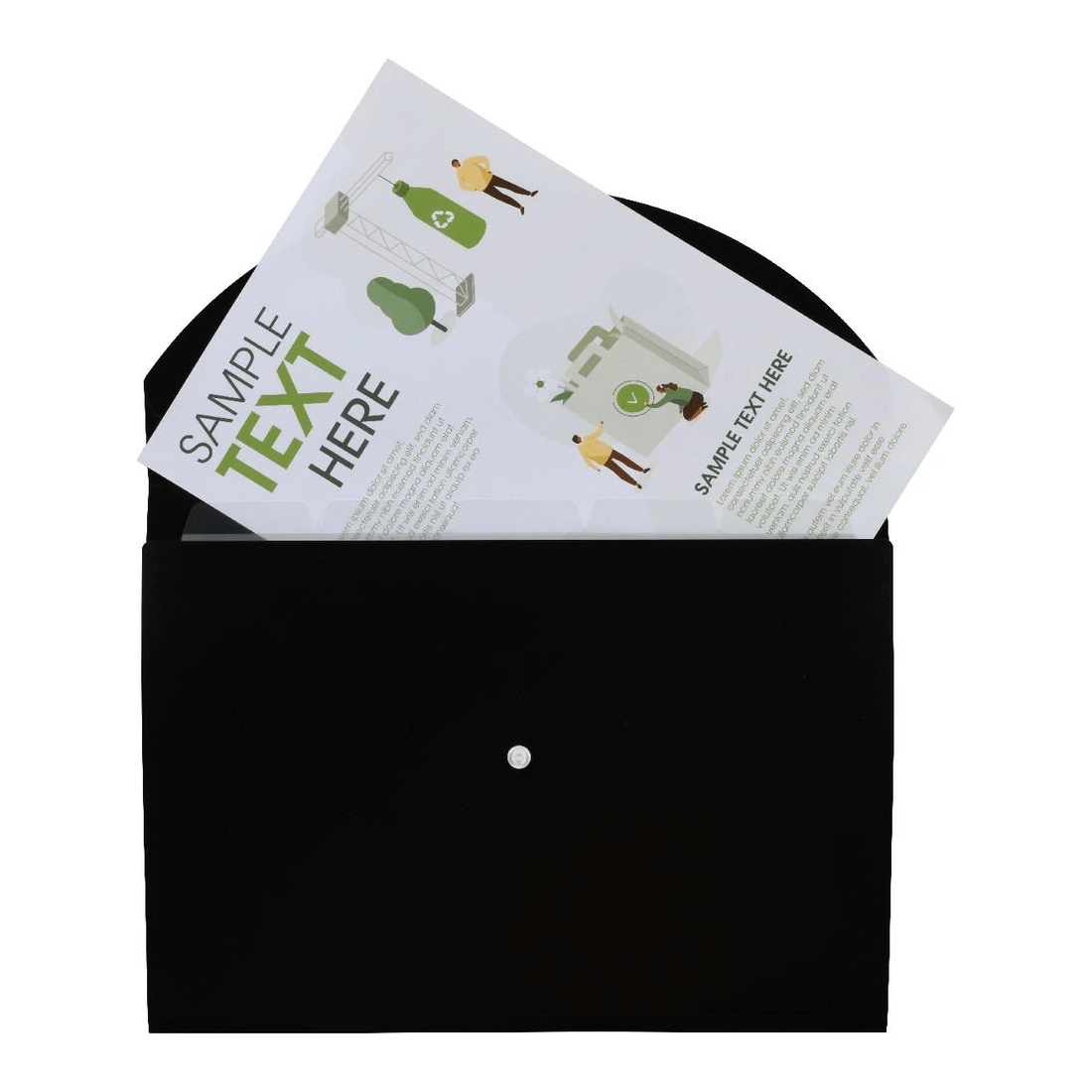 2 J.Burrows A4 Document Wallet 6 Pockets Black, 2 of 3