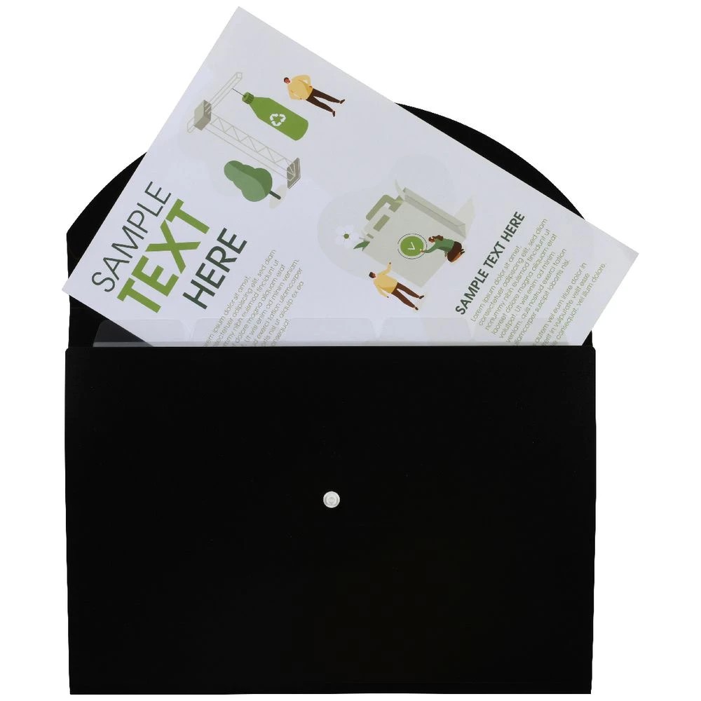 2 J.Burrows A4 Document Wallet 6 Pockets Black, 2 of 3