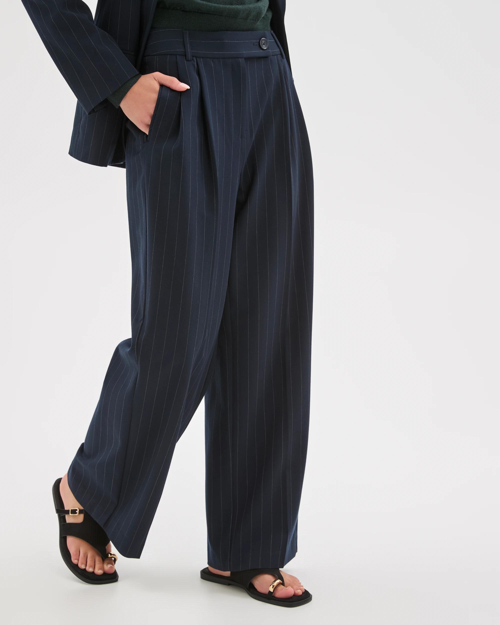 6 Target Petites Petites Pinstripe Tailored Pants NAVY, 6 of 7