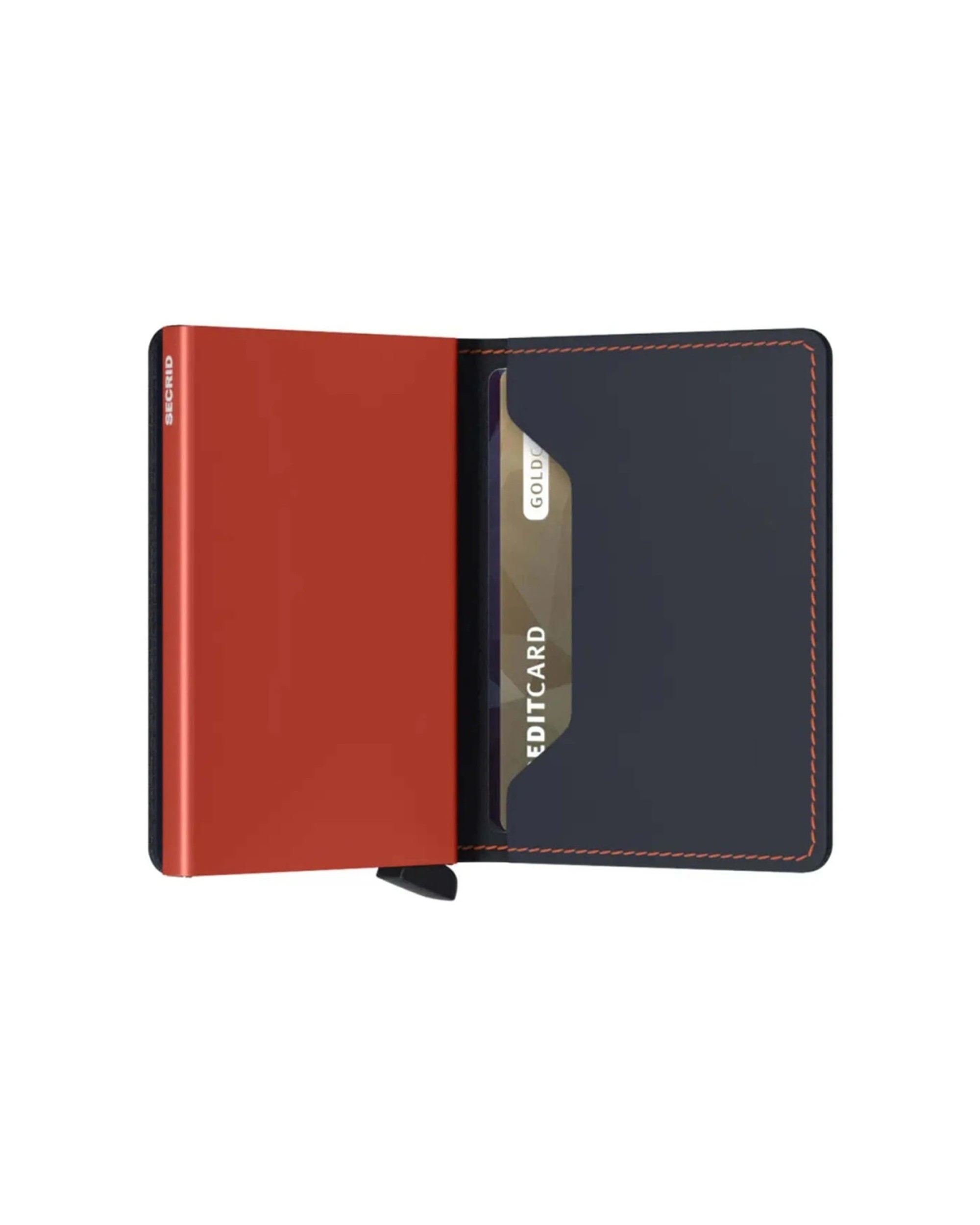3 Secrid Slimwallet Compact RFID Slim Matte Leather Card Wallet RFID Secure Night - Orange, 3 of 5