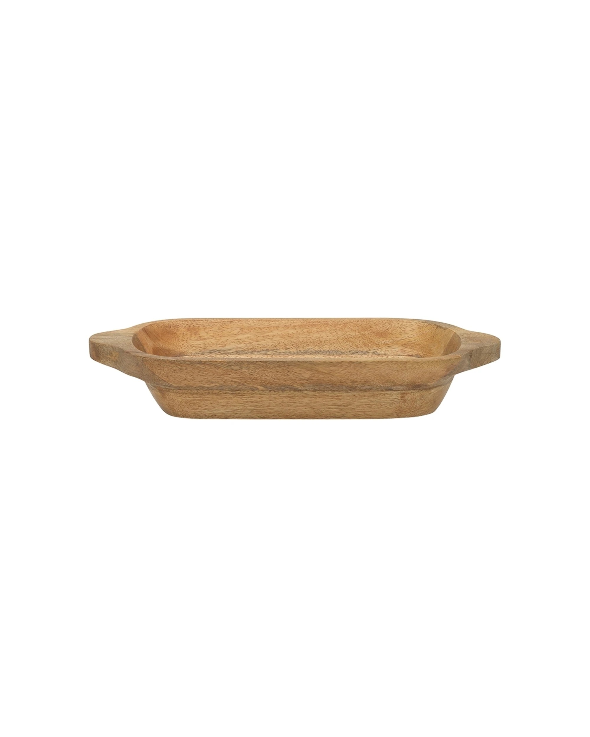 1 Ecology Mango Wood Kitchenware Drift Oval Shallow Bowl With Handle 37cm - Natural, 1 of 4