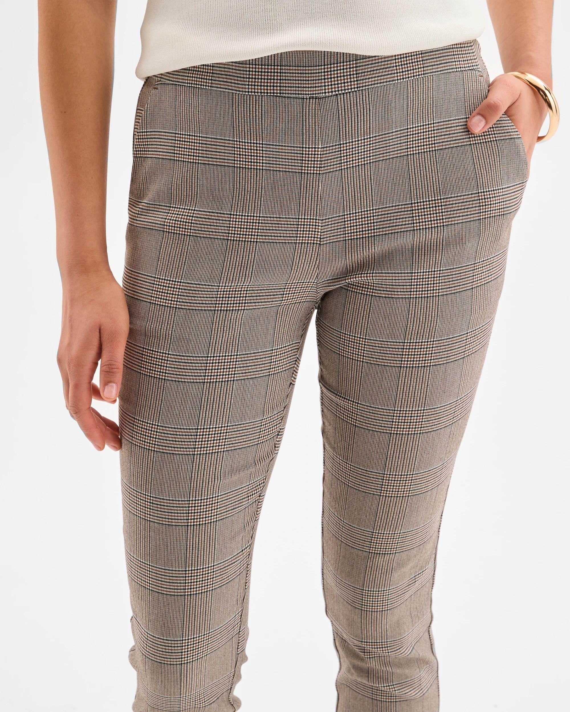 4 Preview Carrie Bengaline Ankle Length Skinny Pants LARGE CHOCOLATE CHECK, 4 of 5