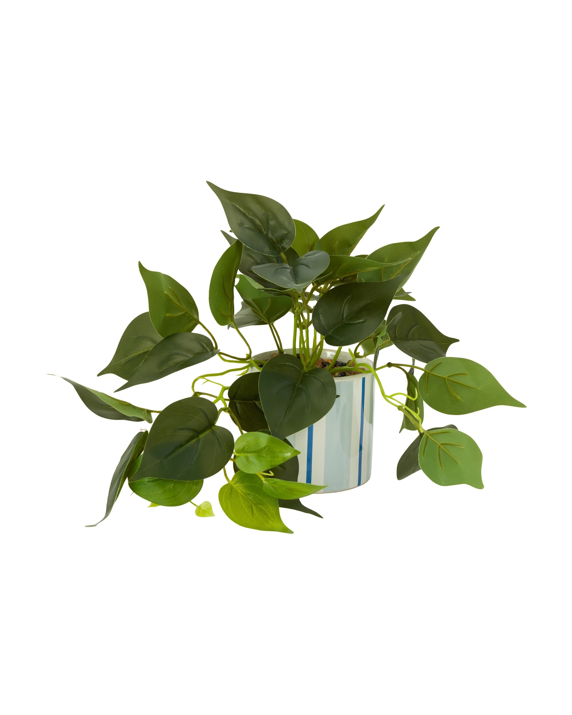 1 Artificial Pothos in Stripe Pot, 1 of 3