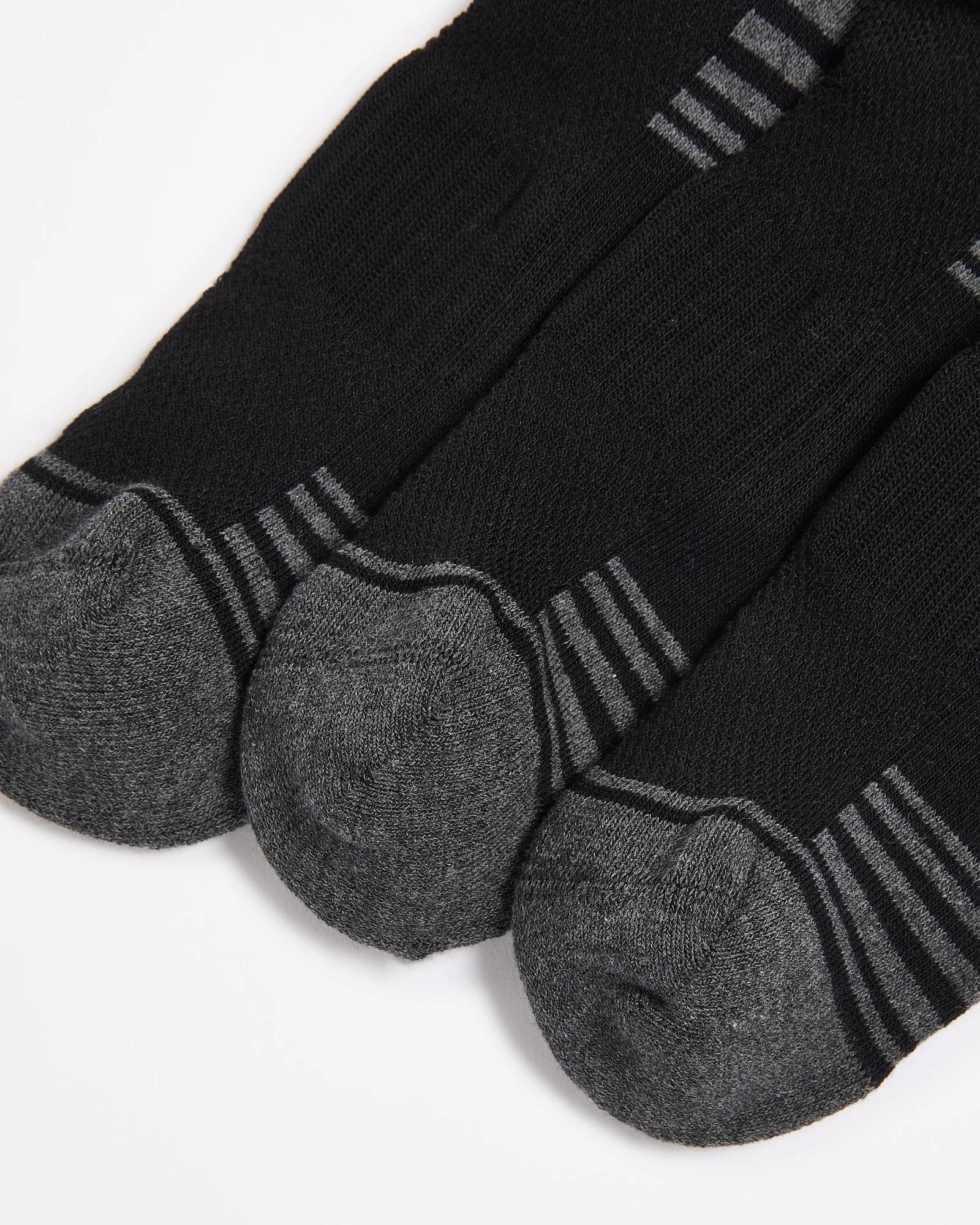 2 Australian Cotton Blend 3 Pack Sports Low Cut Socks - Maxx BLACK, 2 of 3