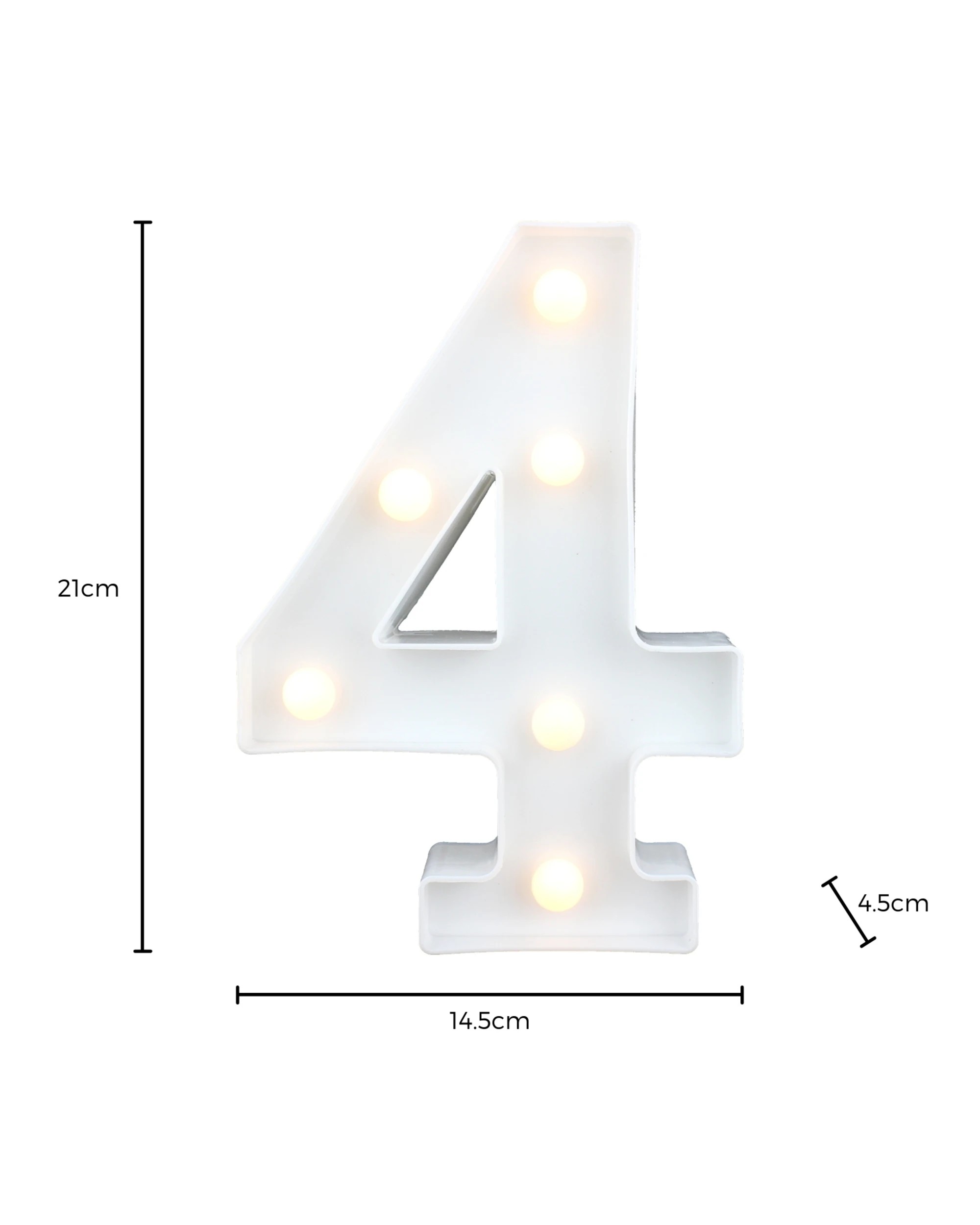 3 Partyrama LED Light Up Number 4 White, 3 of 3