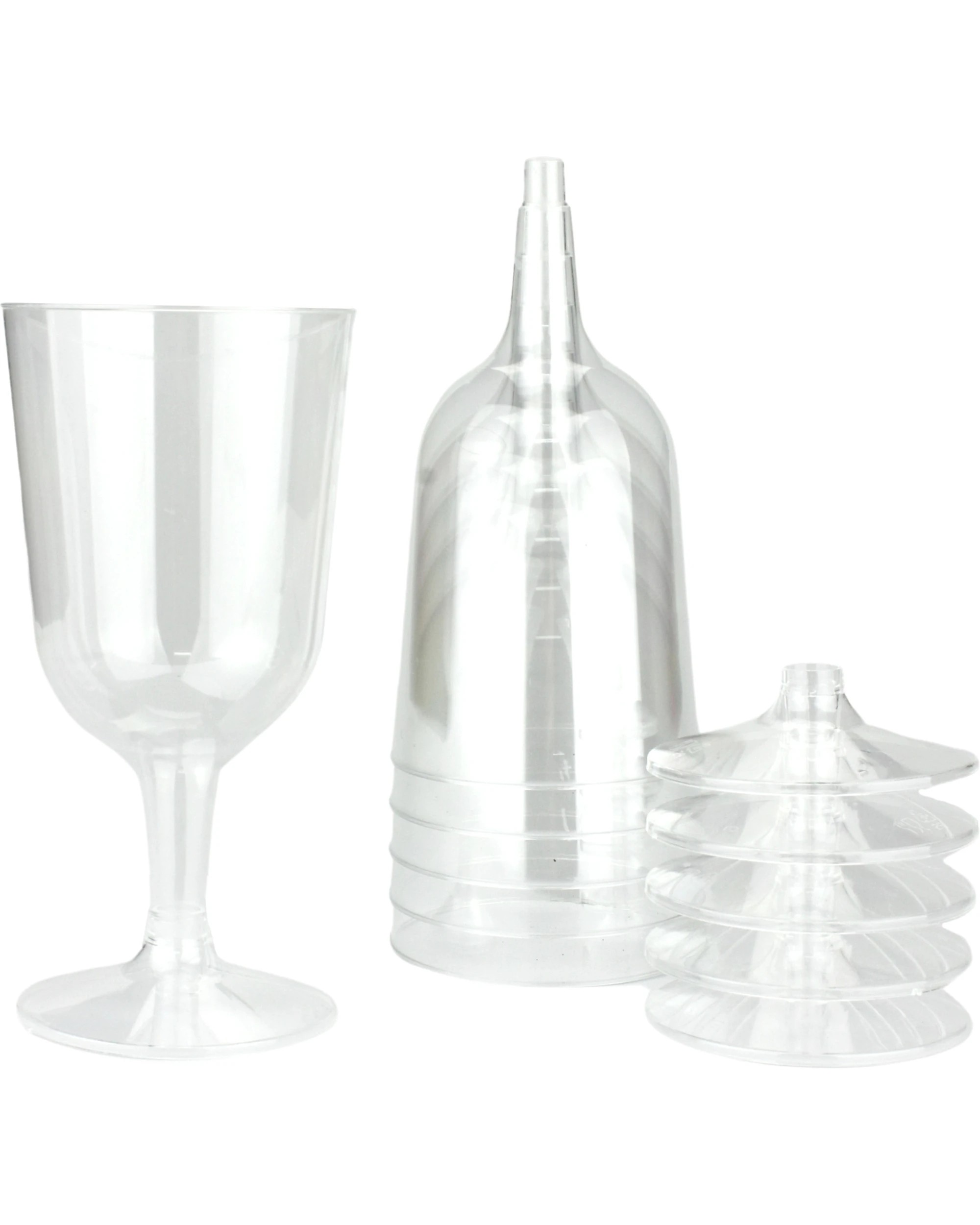 1 Partyware Clear Plastic Reusable Wine Glasses Pack of 6, 1 of 2