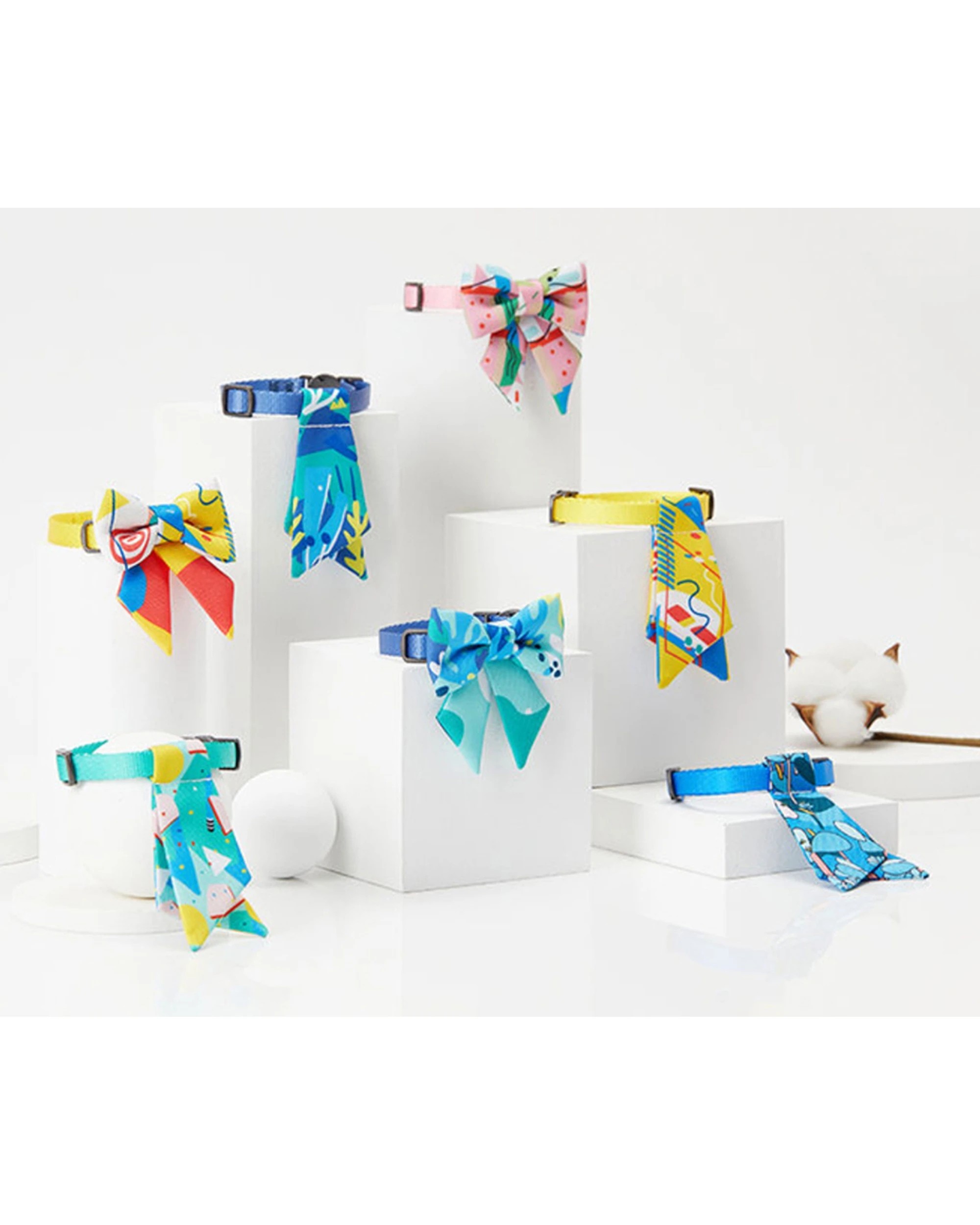 4 Petkit Pet Bow Tie Collar - Weave Dream Silk Polyester Automatic Unlock - Multi, 4 of 4