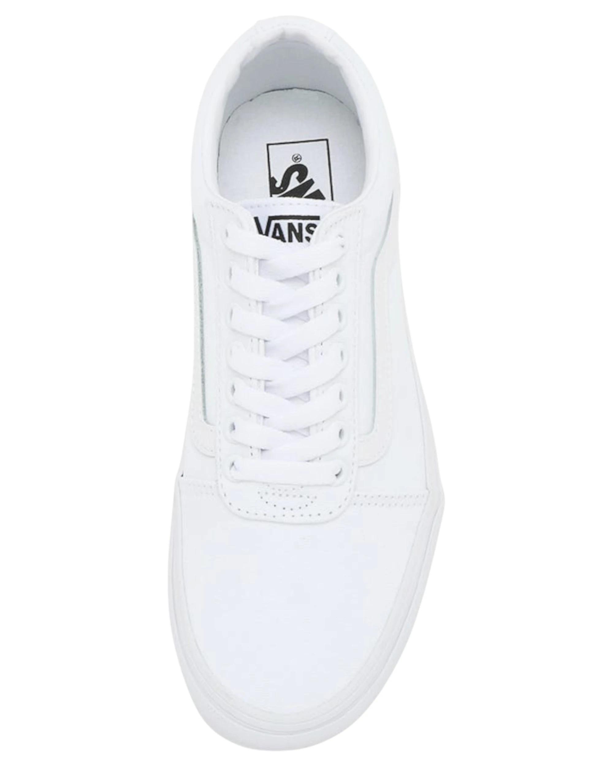 3 Vans Mens Ward Low Top Canvas White/ White Lace Up Shoes White, 3 of 5