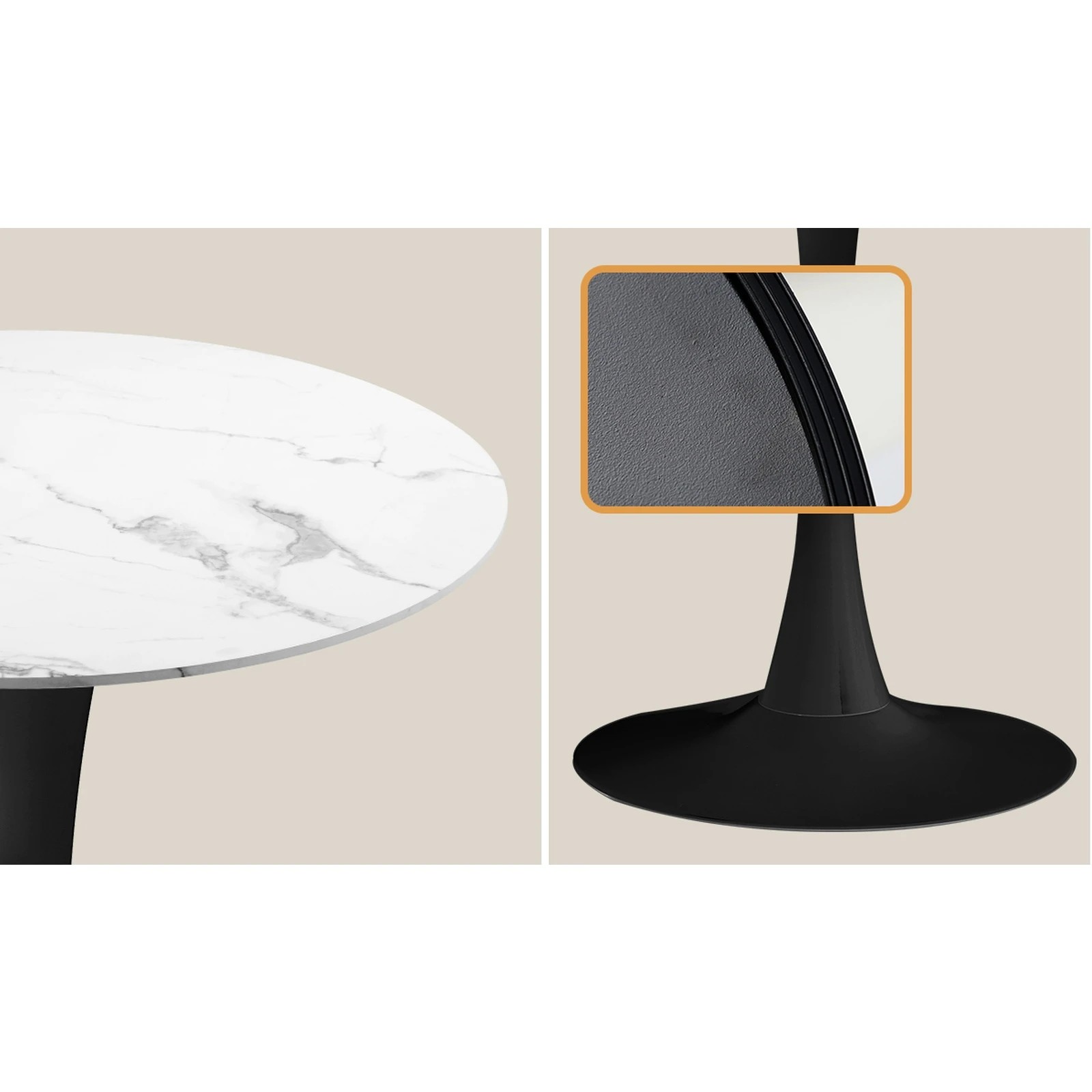 4 Oikiture 90cm Round Dining Table With 4pcs Dining Chairs Pu Leather
 - Multi, 4 of 10