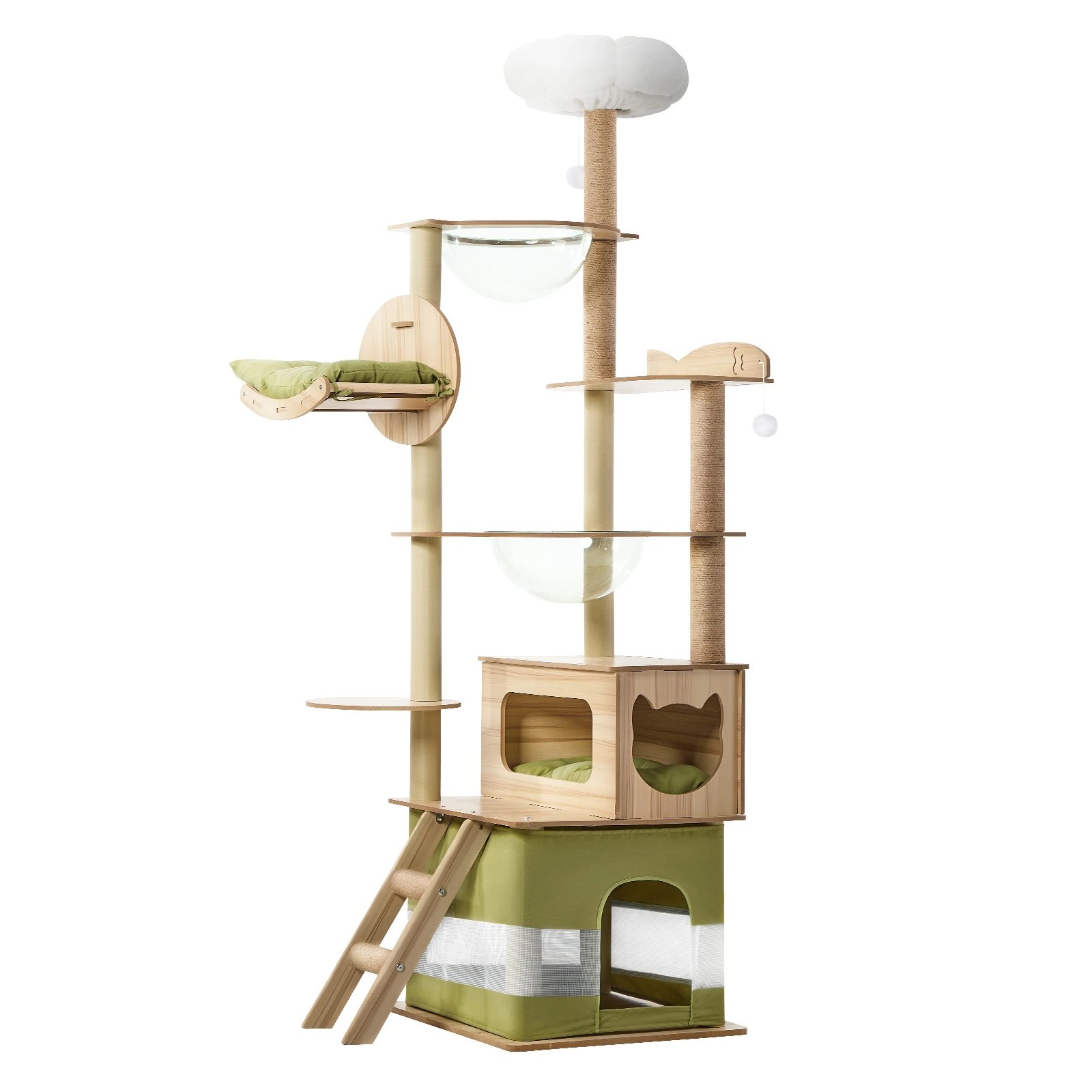 1 Alopet Cat Tree Tower Scratching Post Scratcher 196cm Condo House Bed Furniture
 - natural, 1 of 10