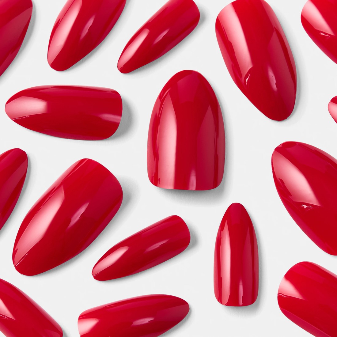 4 OXX Cosmetics 24 Pack Artificial Nails with Adhesive - Stiletto Shape, Red, 4 of 5