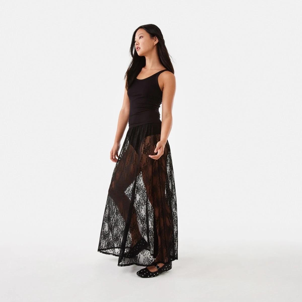 3 Sleeveless Rib Scoop Tank Black, 3 of 6