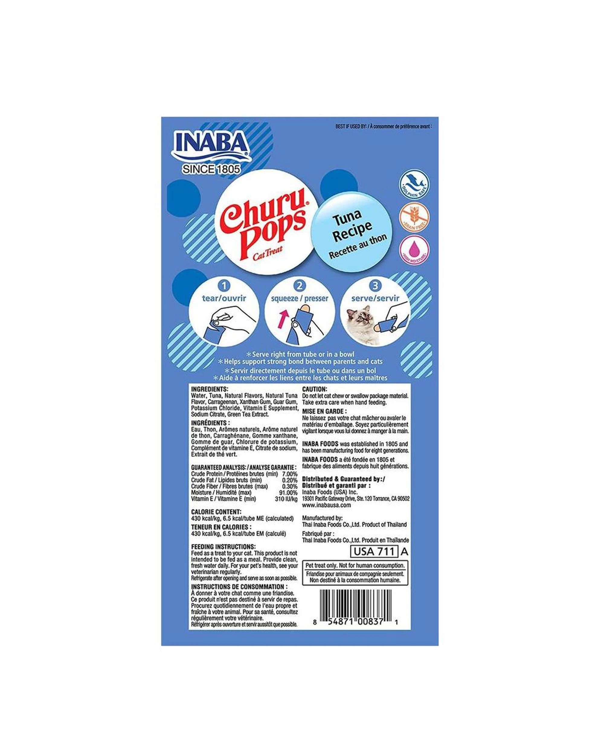 2 Inaba Churu Pops Cats Tasty Treat Tuna Recipe 6 x 60g, 2 of 2