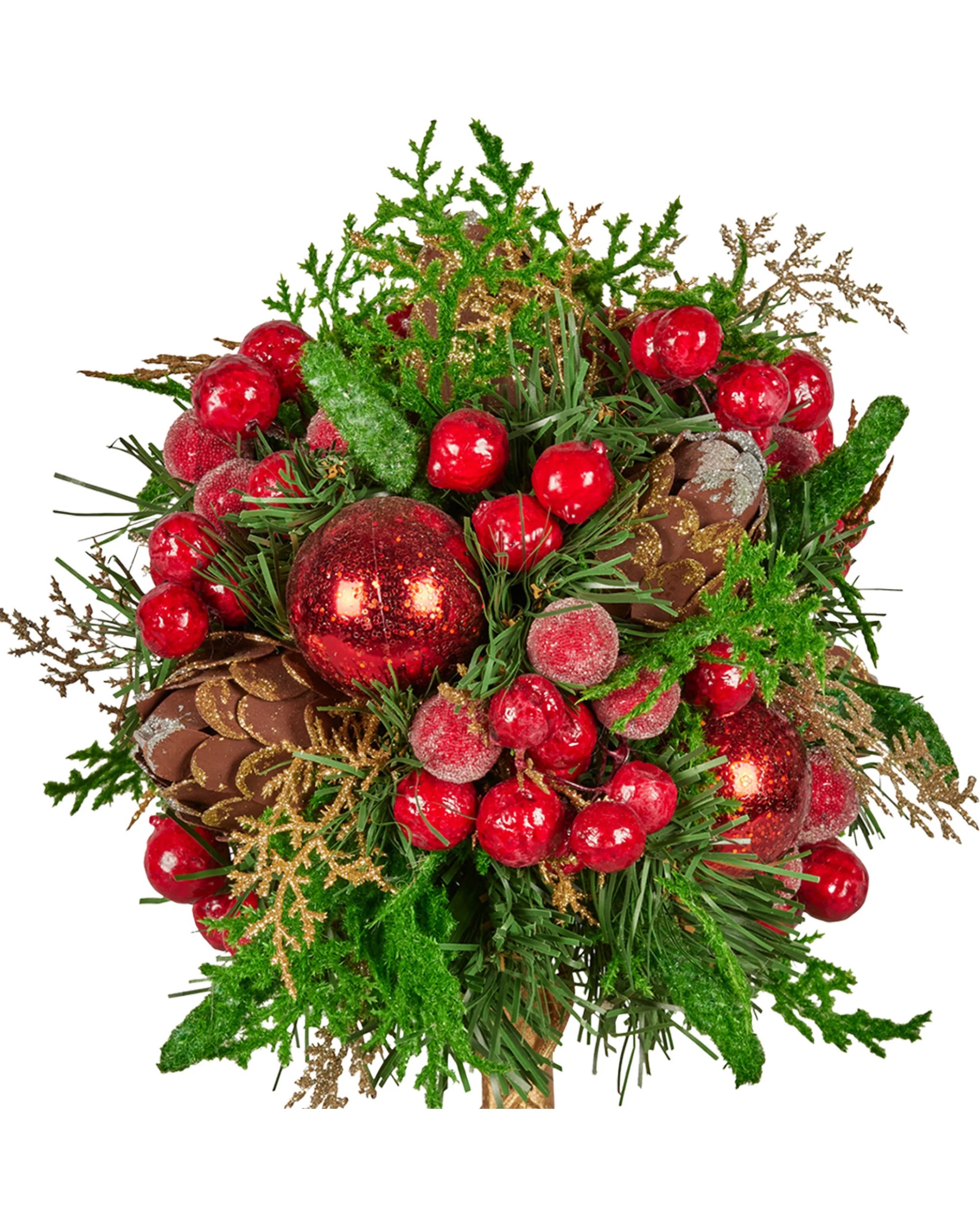 2 Christabelle 36cm Christmas Tabletop Topiary With Berries Baubles And Pine Cones, 2 of 10