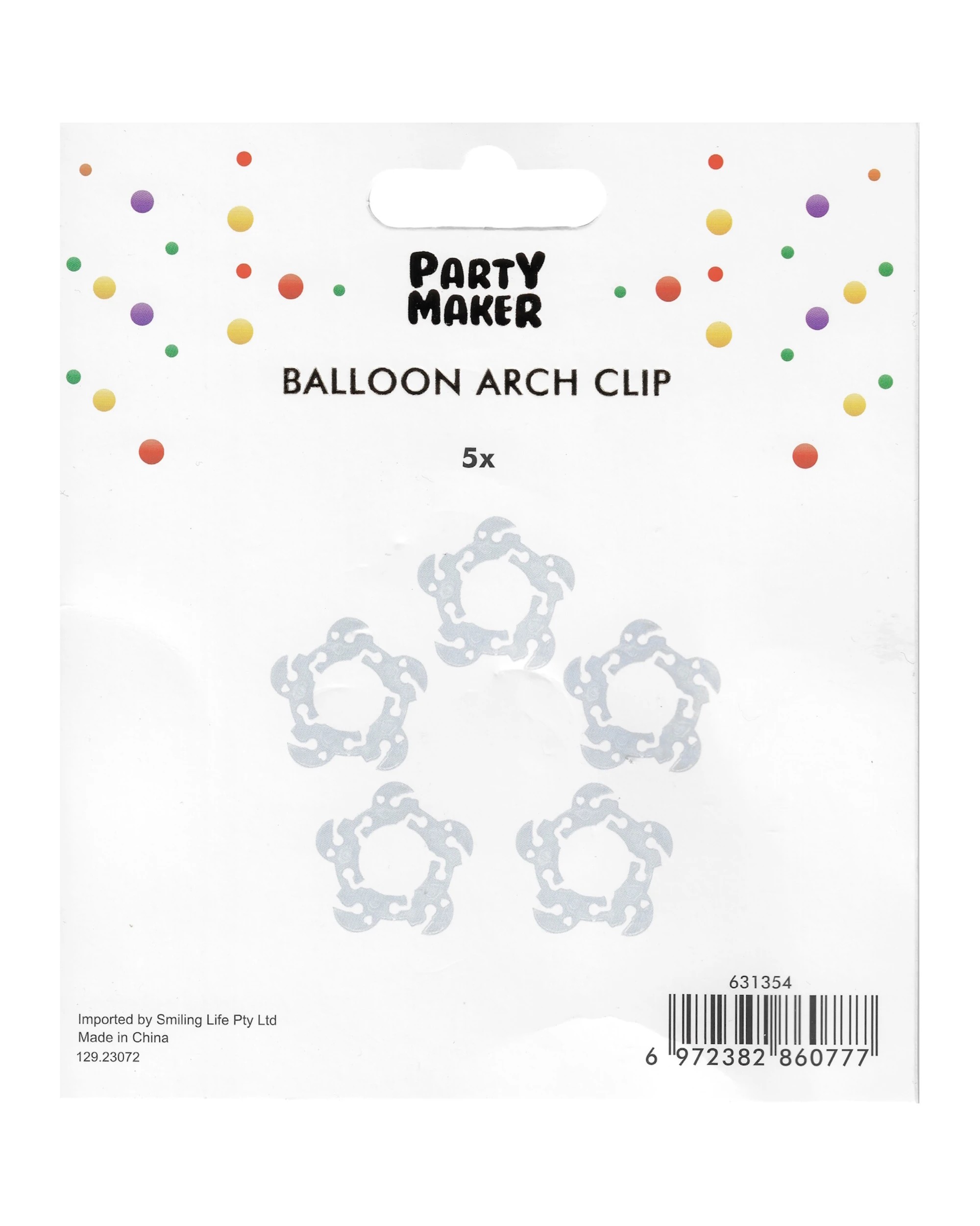 3 Partyrama Plastic Balloon Arch Clips Pack of 5 - Clear, 3 of 3
