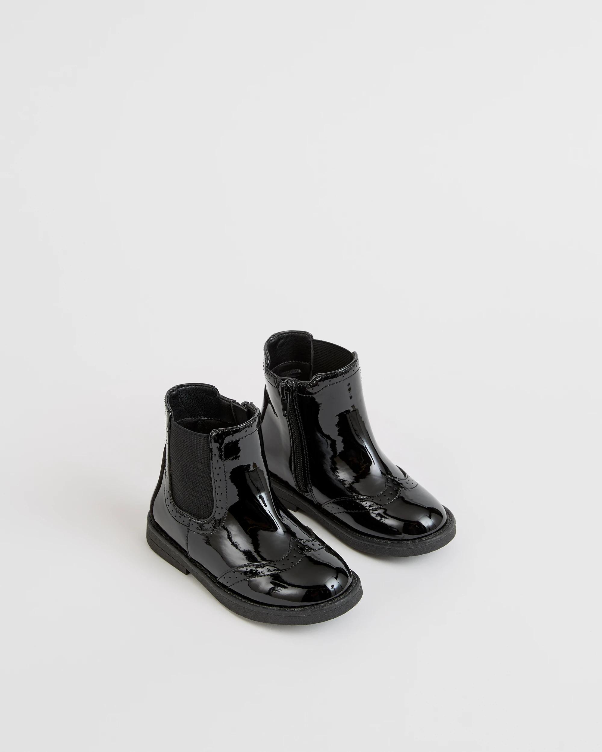 2 Target Kids Elastic Chelsea Boot BLACK PATENT, 2 of 3