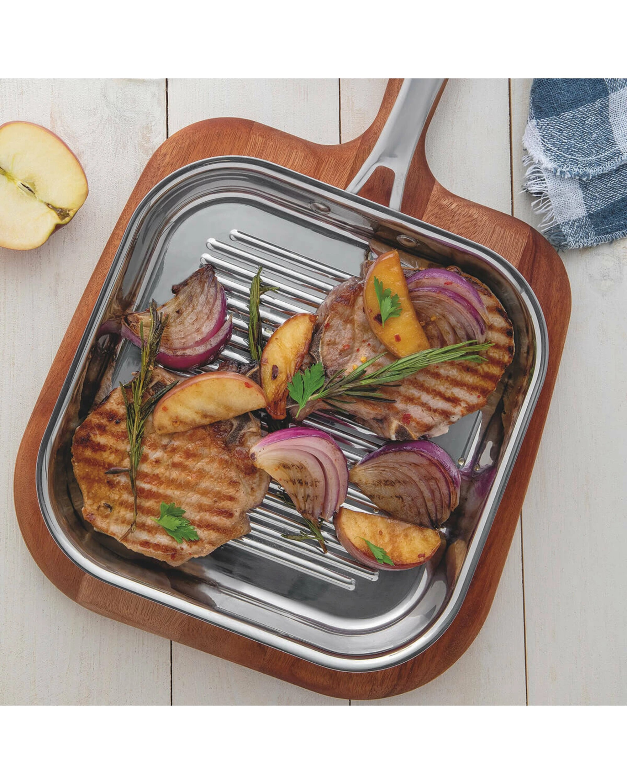 4 Tramontina Grano 28cm Tri-Ply Clad Skillet Grill Pan, 4 of 5