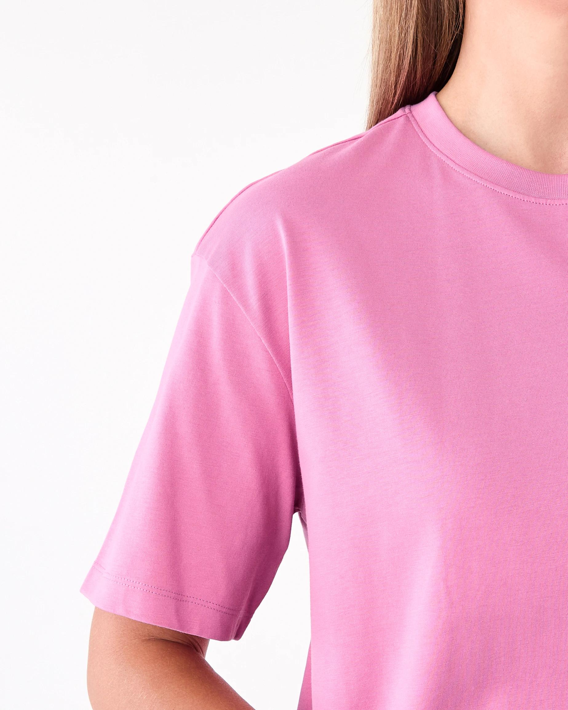 6 Short Sleeve Oversized Boyfriend T-shirt Cash Rose, 6 of 6