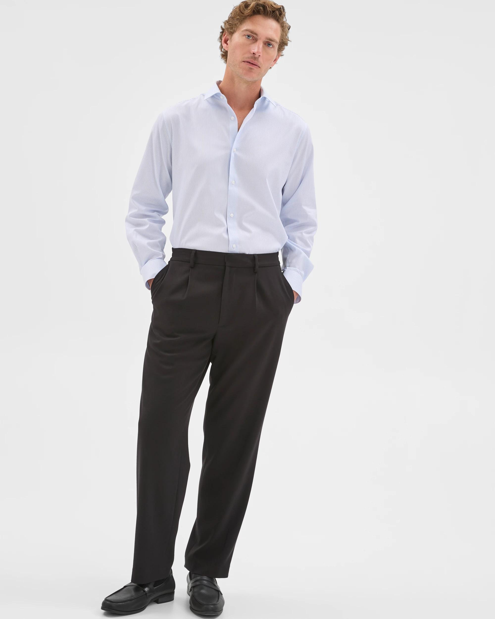 2 Preview Australian Cotton Business Stripe Shirt BLUE PIN, 2 of 6