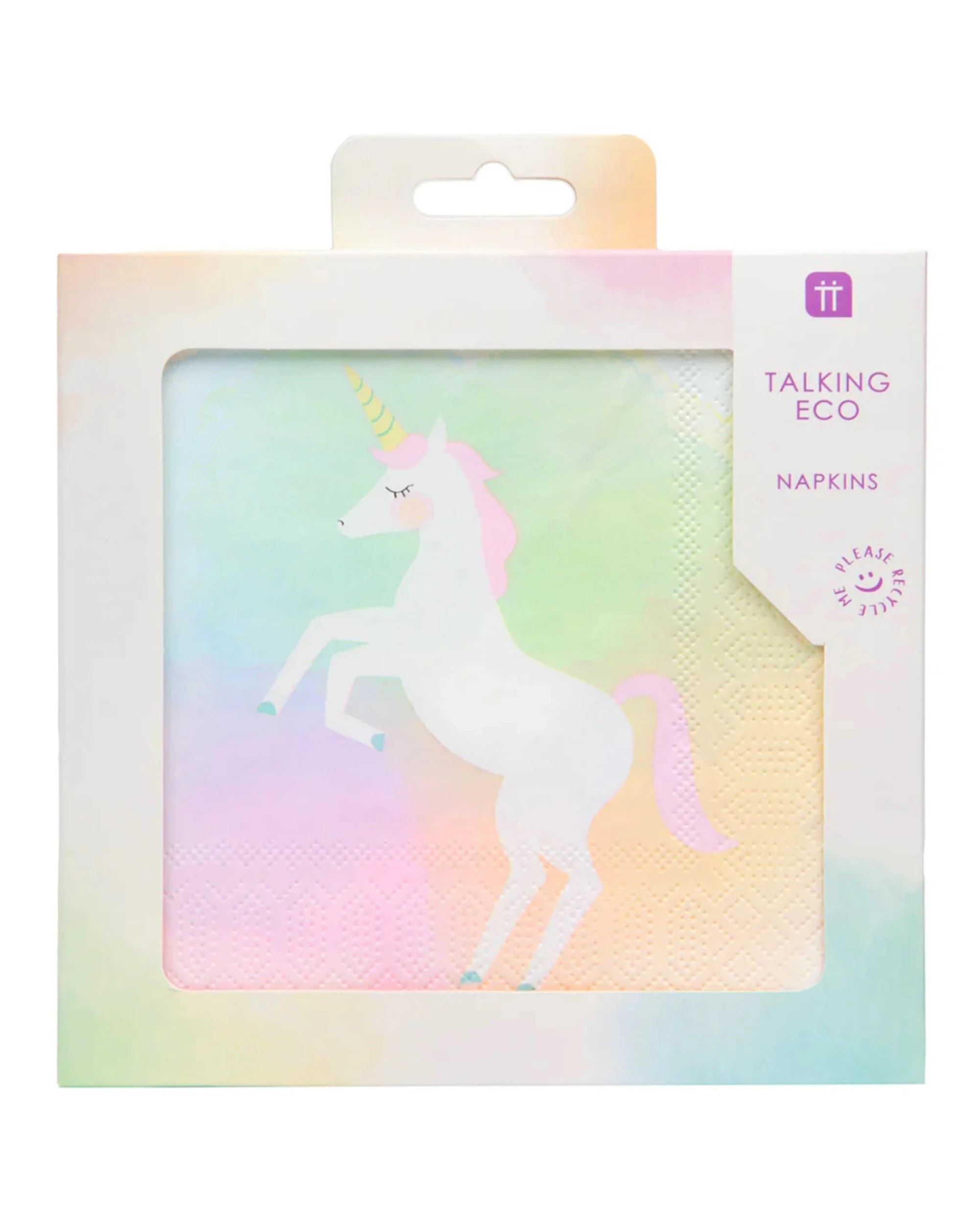 3 Talking Tables Unicorn Pastel Napkins Serviettes Pack of 20 - Multi, 3 of 4