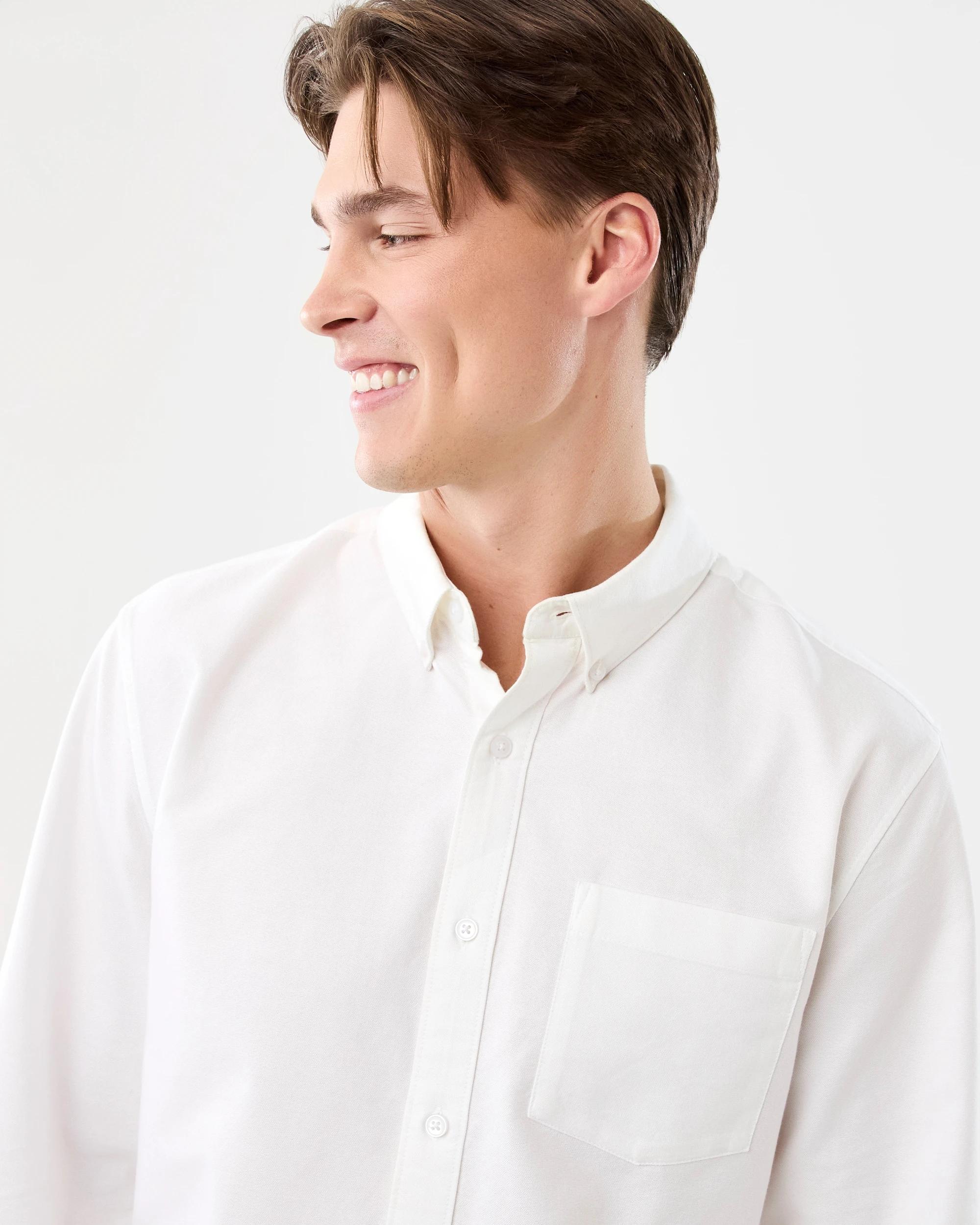 4 Long Sleeve Oxford Shirt White, 4 of 8