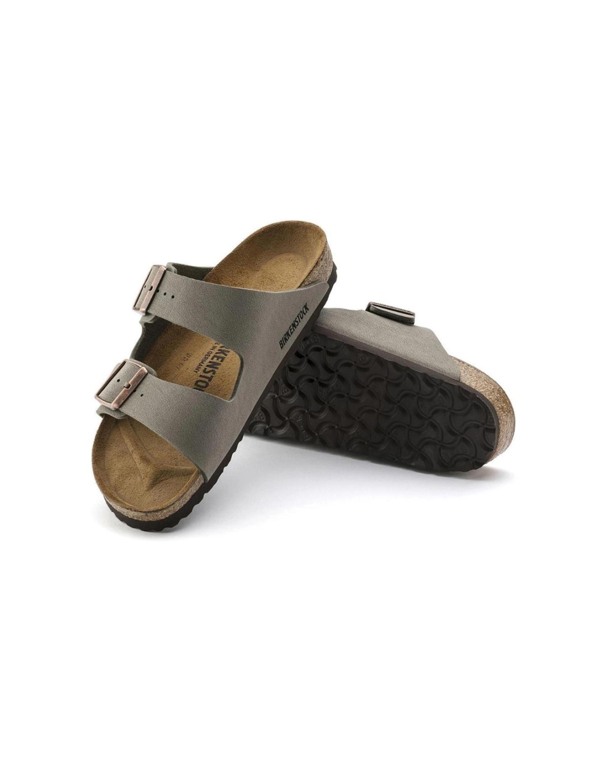 3 Birkenstock Arizona BirkiBuc Sandals Regular Width STONE, 3 of 5