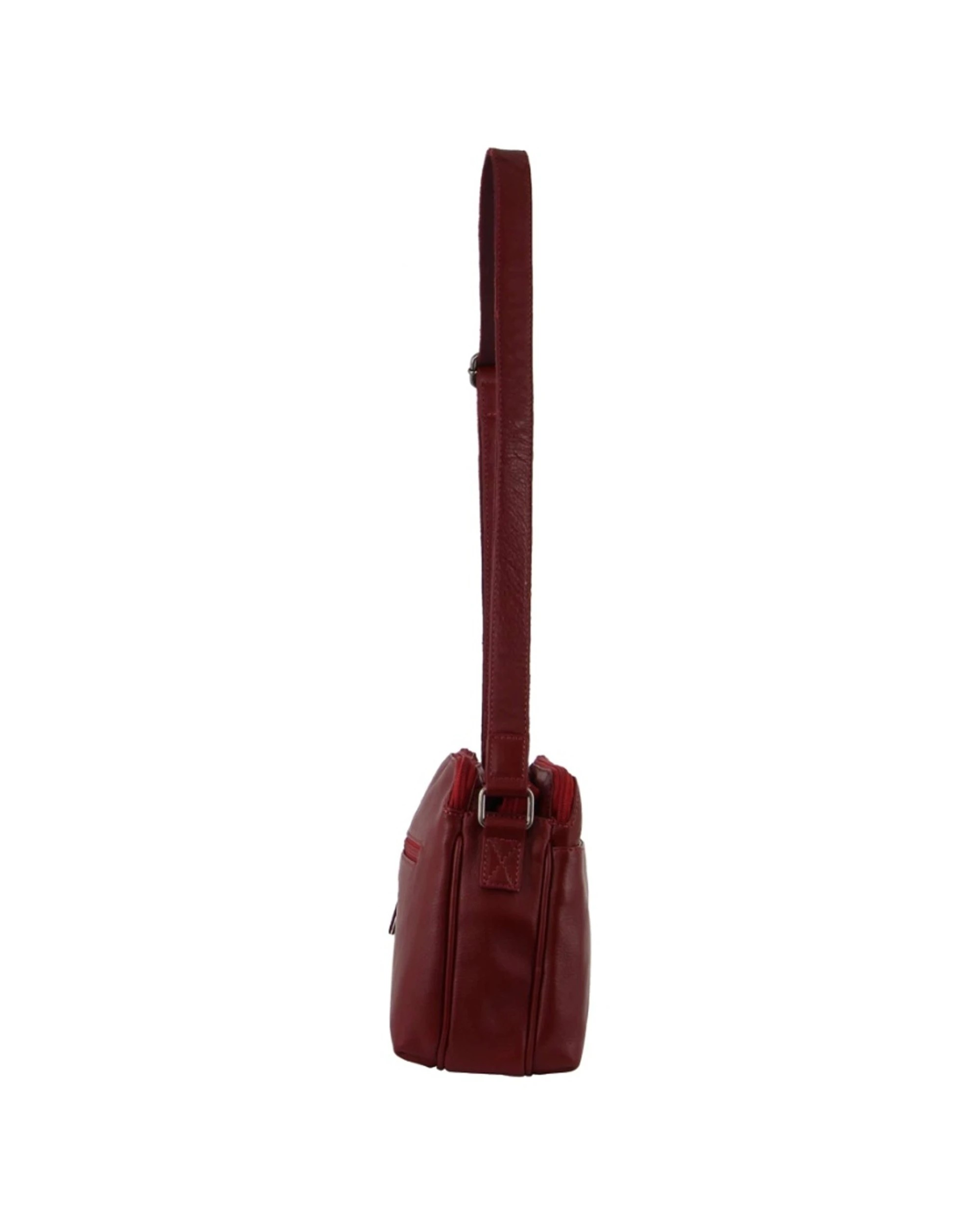 2 Milleni Women's Nappa Leather Shoulder Crossbody Bag 28x22cm - Red, 2 of 3