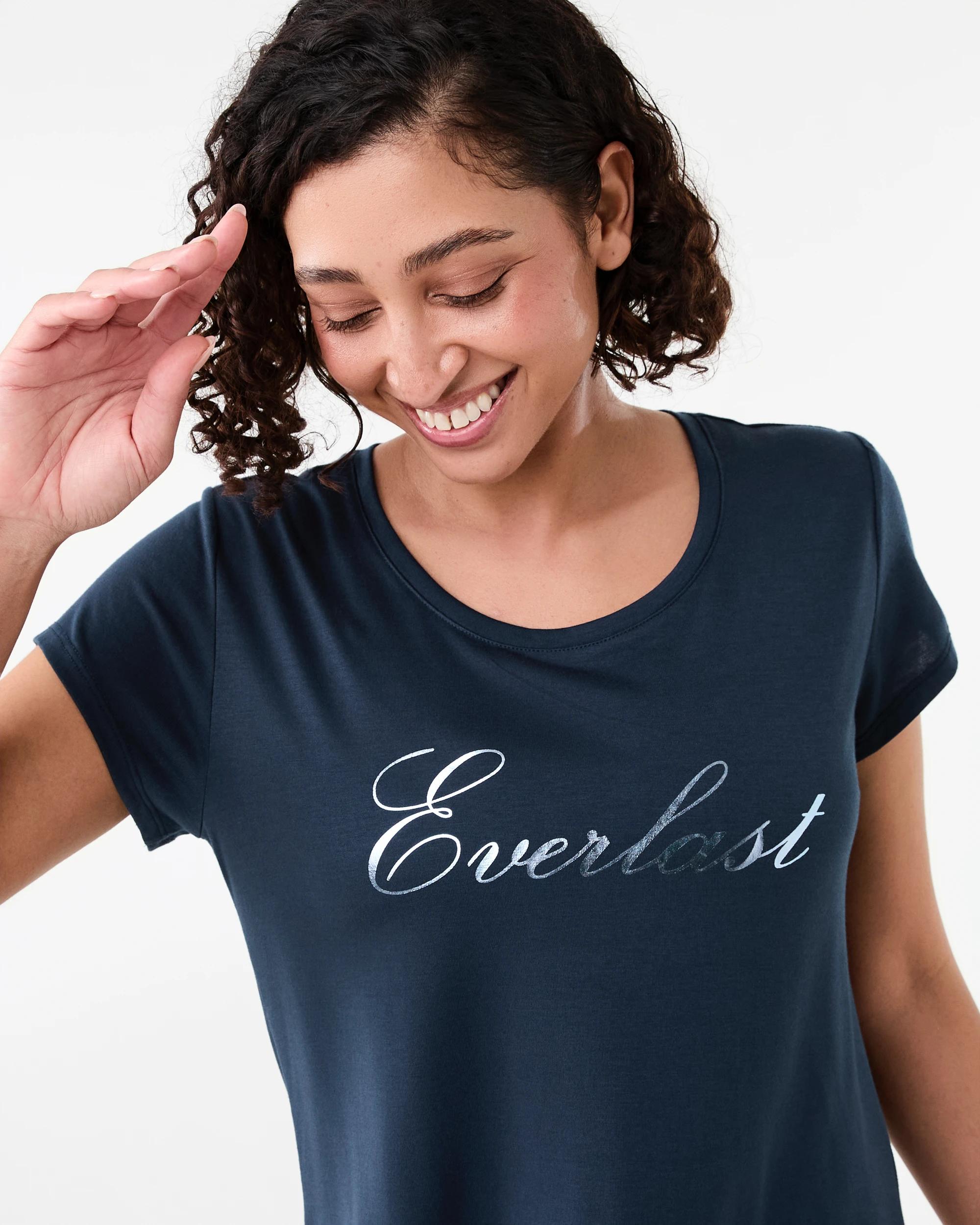 4 Everlast Womens Scoop Neck T-shirt Mood Indgo, 4 of 7