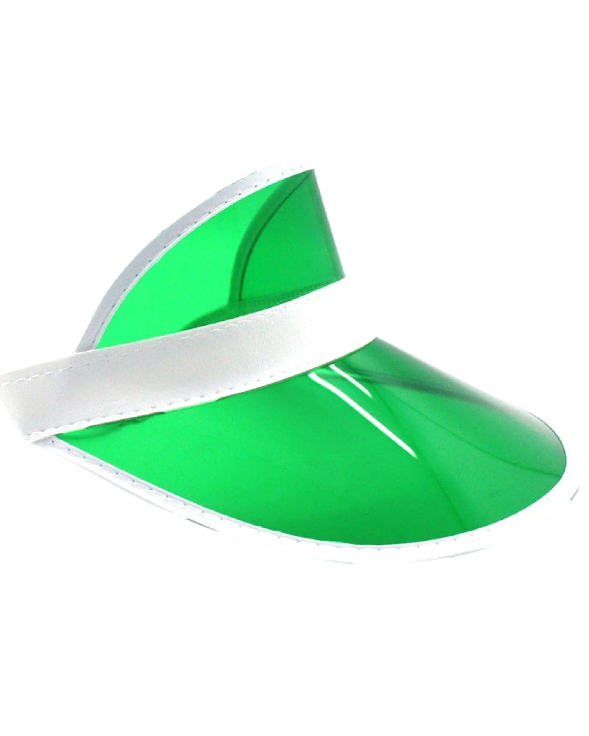 3 BR Costumes 2-Pack Yellow Perspex Visor with White Rim - Retro 80s Rave Accessory, 3 of 3