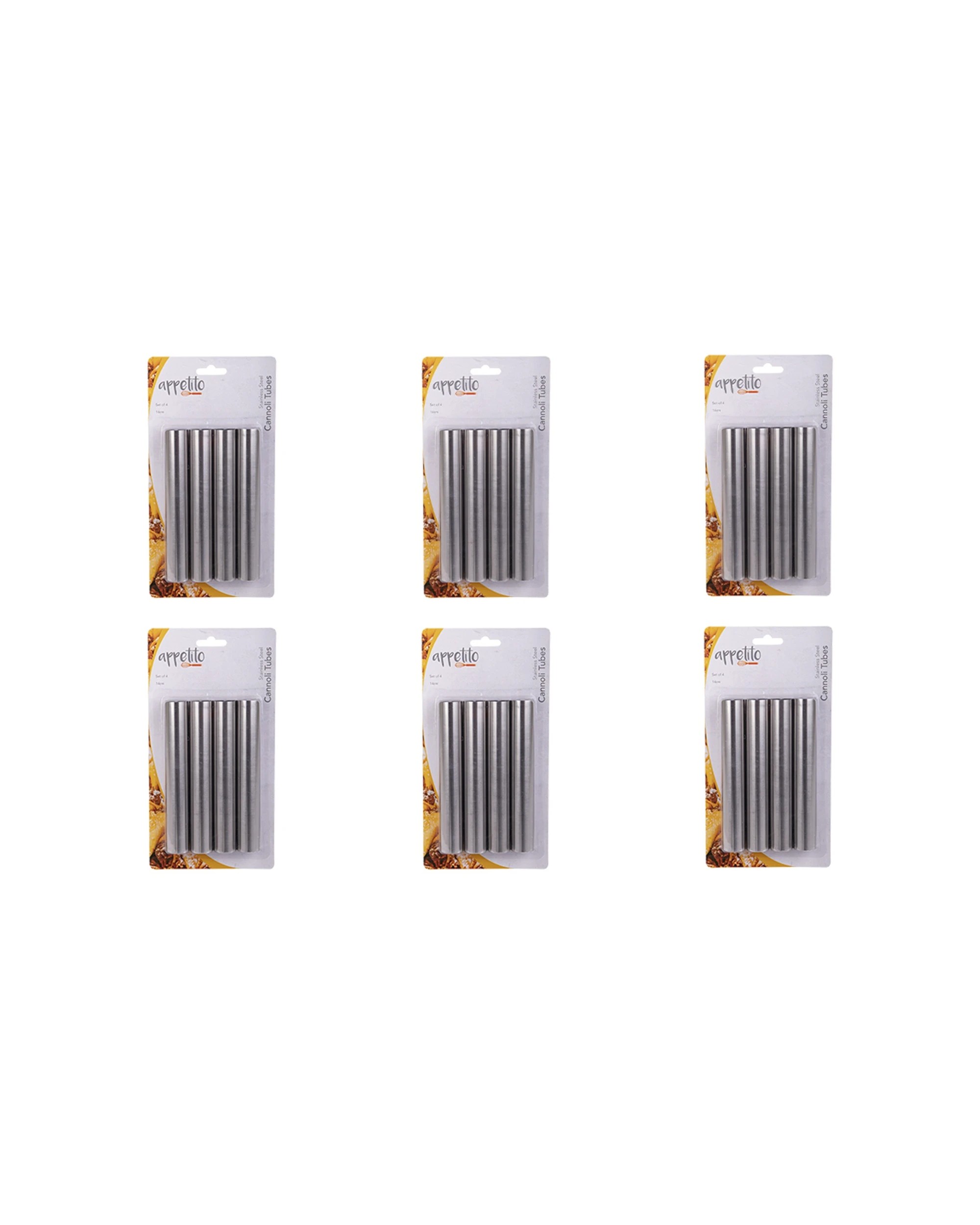 1 Appetito 6x 4pc Stainless Steel Cannoli Tubes Home Kitchen Cooking - Metallic, 1 of 4