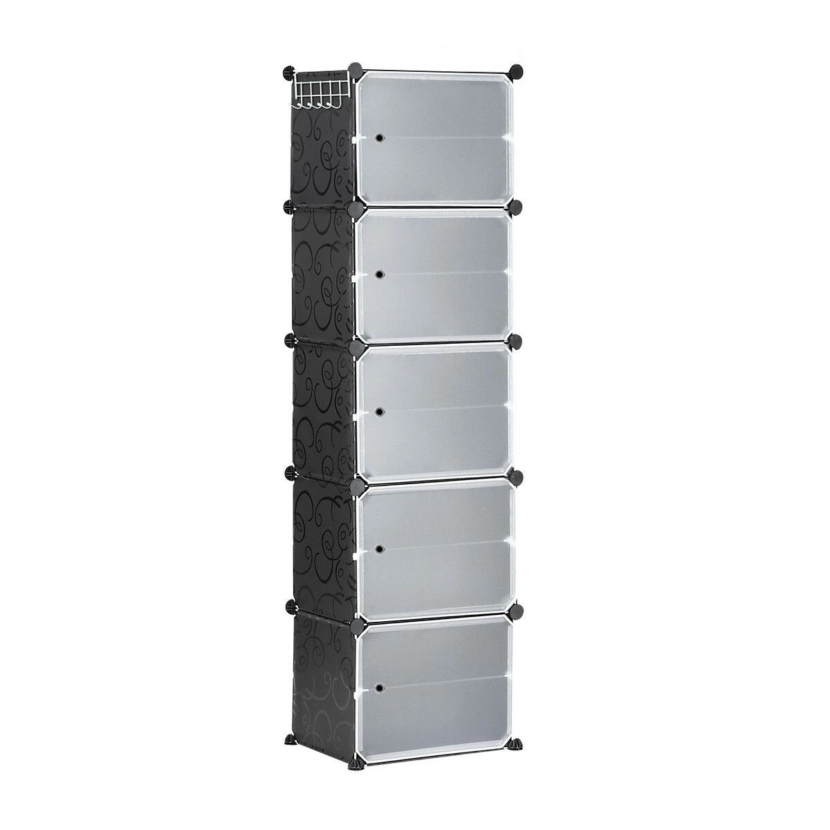 1 Ausway 20 Pairs Stackable Shoe Storage Box Organiser Cube DIY Shoe Cabinet Rack Shelf 10 Tier Black, 1 of 7
