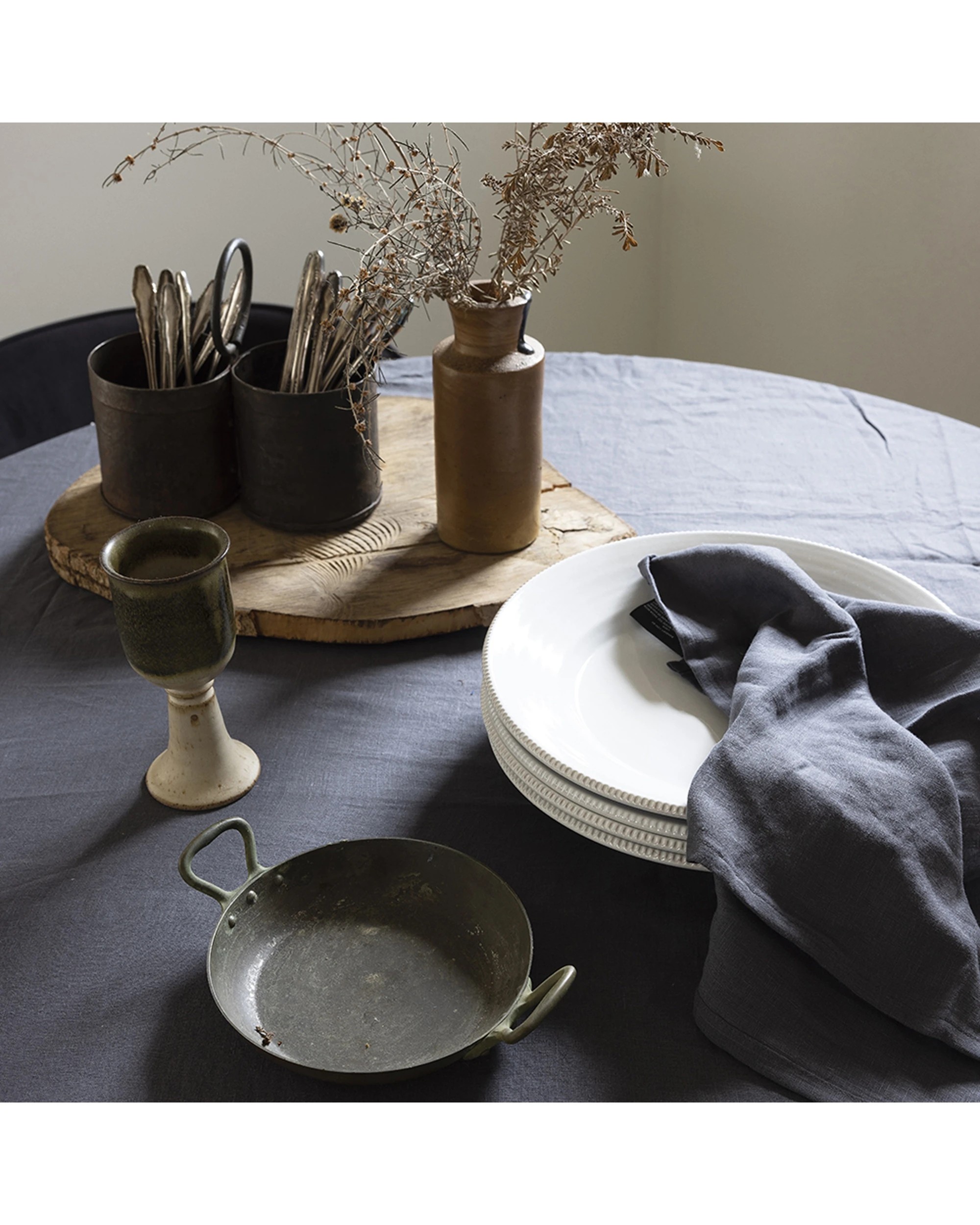 2 Bambury Ultra soft Linen Napkin Set Linen Woven 2pc 45x45cm - Grey, 2 of 3