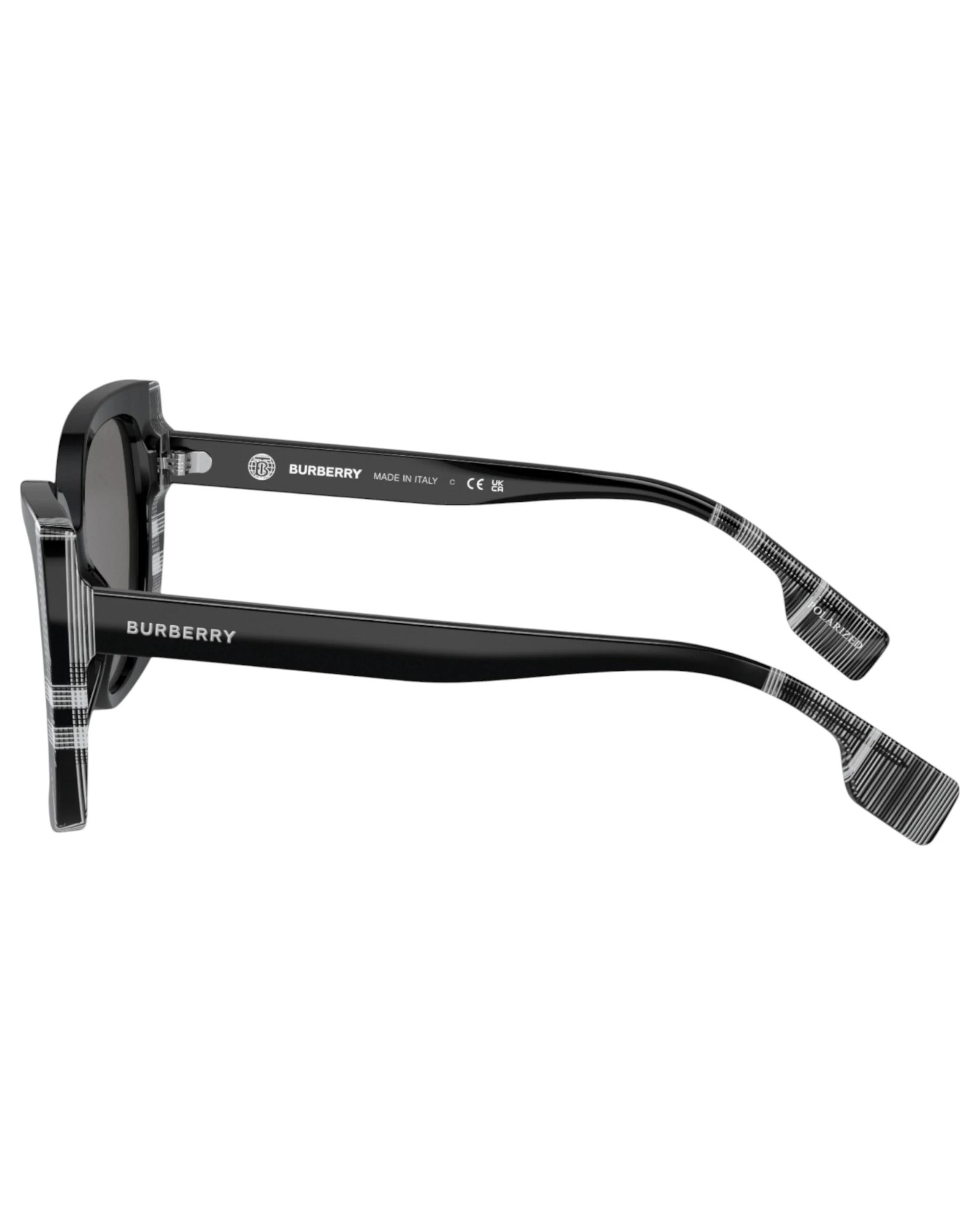 5 Burberry Womens Polarised Sunglasses Meryl BE4393 Black/ Check White Sunnies BLACK/CHECK WHITE, 5 of 5