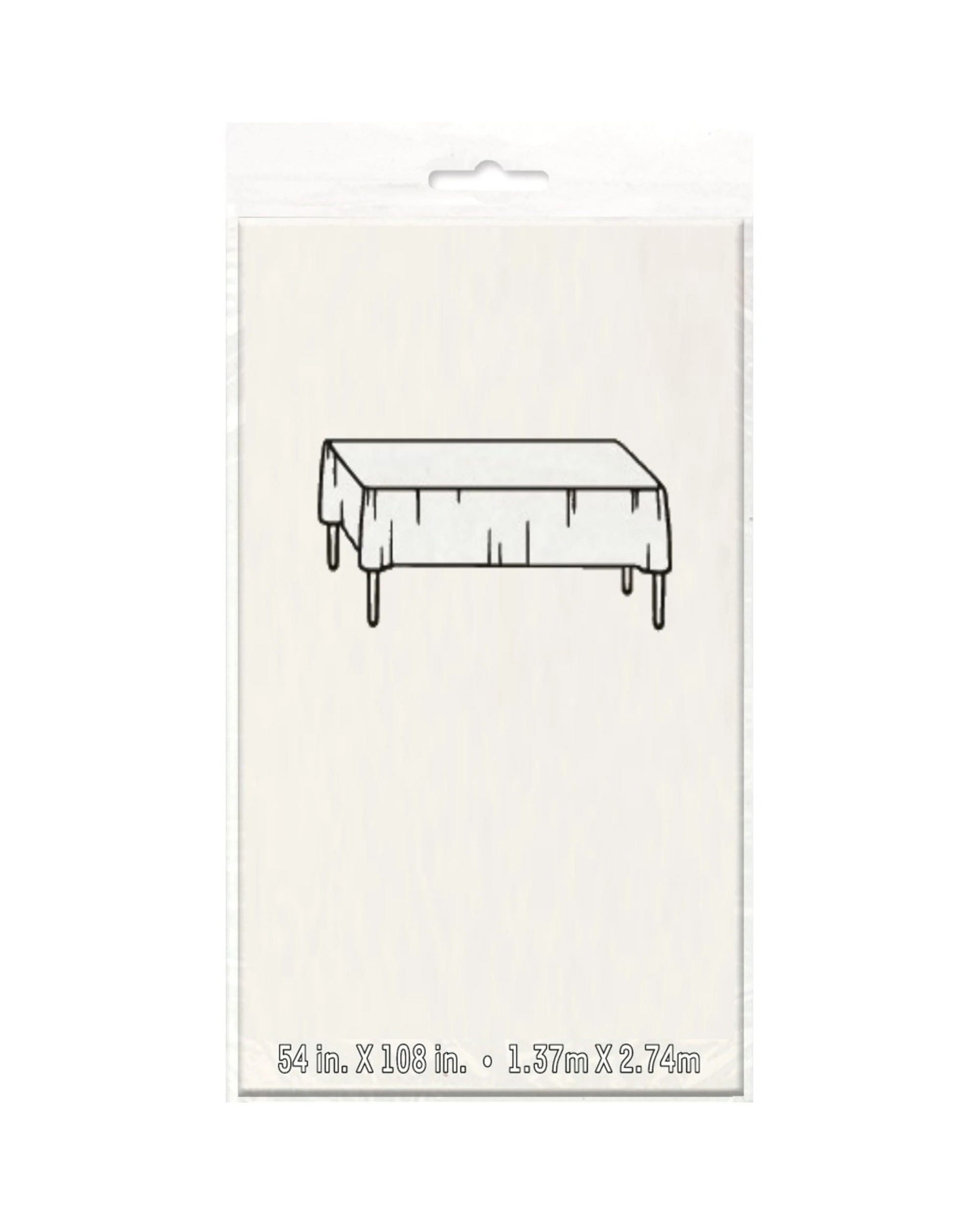 2 Unique White Rectangular Plastic Tablecloth - White, 2 of 2