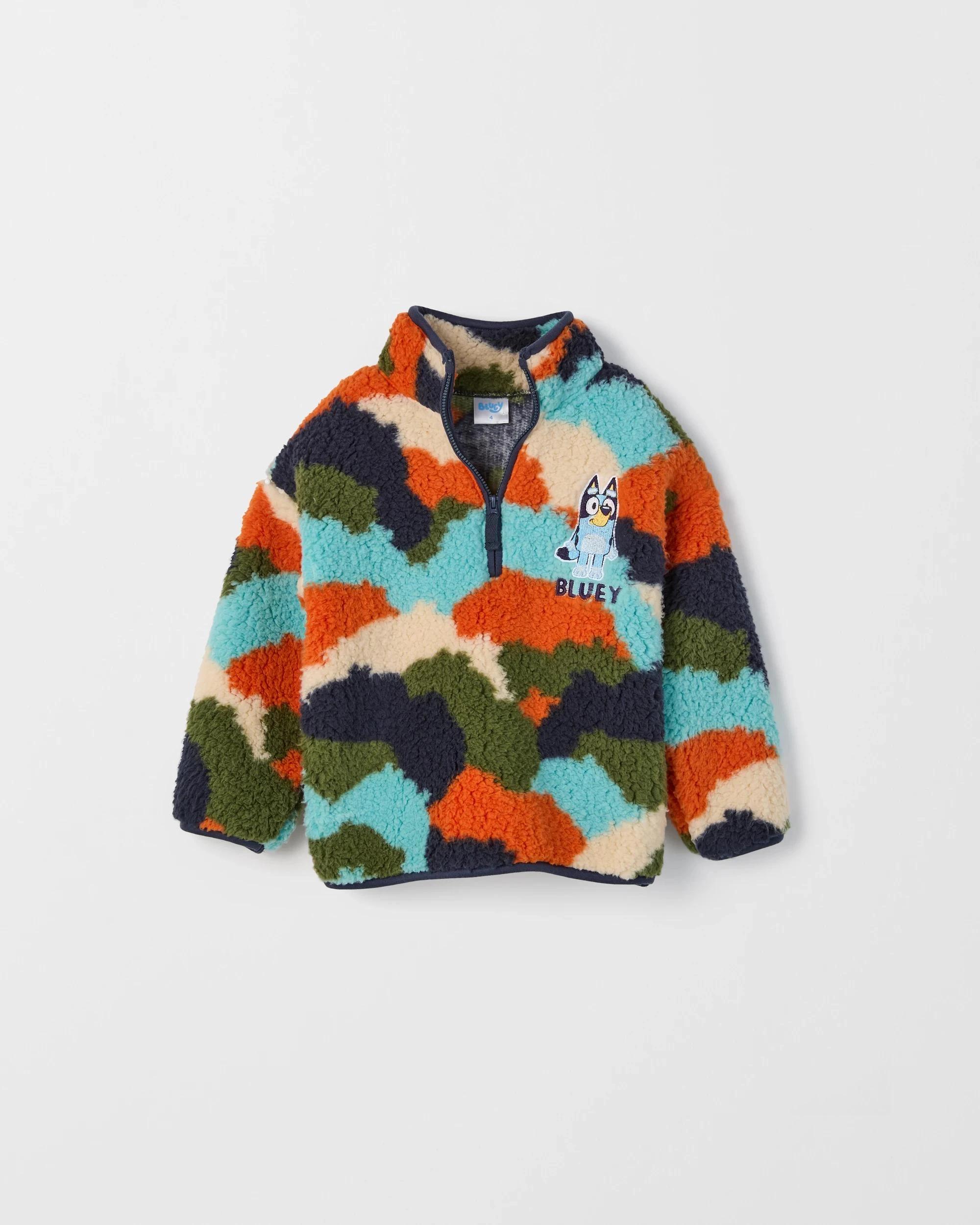 1 Bluey 1/4 Zip Teddy Fleece Jumper MULTI, 1 of 1