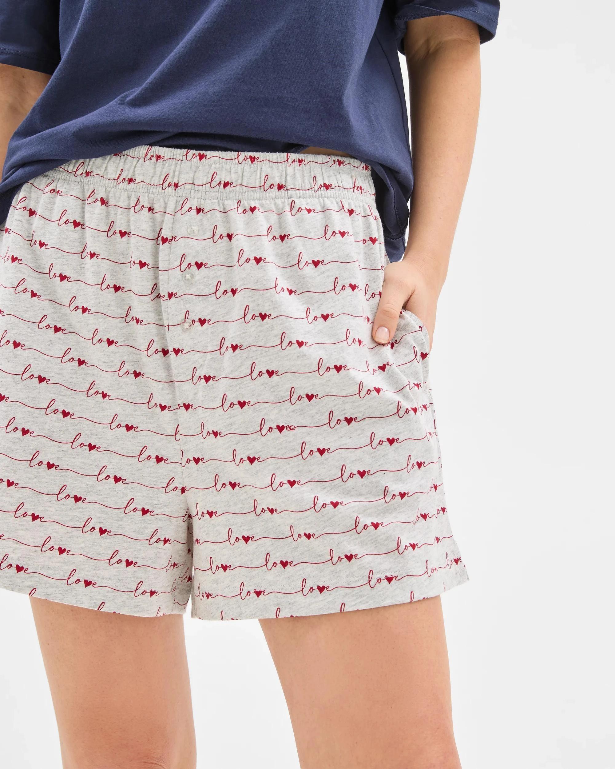 5 Target Woman Womens Australian Cotton Jersey Sleep Boxer Shorts LOVE GREY MARLE, 5 of 5