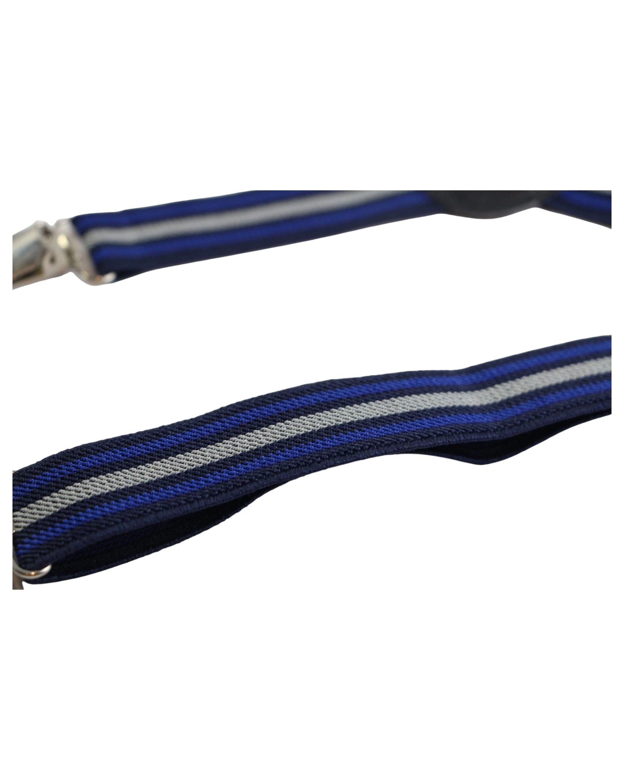 3 Zasel Boys Adjustable Navy, Blue & Grey Striped Patterned Suspenders - Multi, 3 of 4