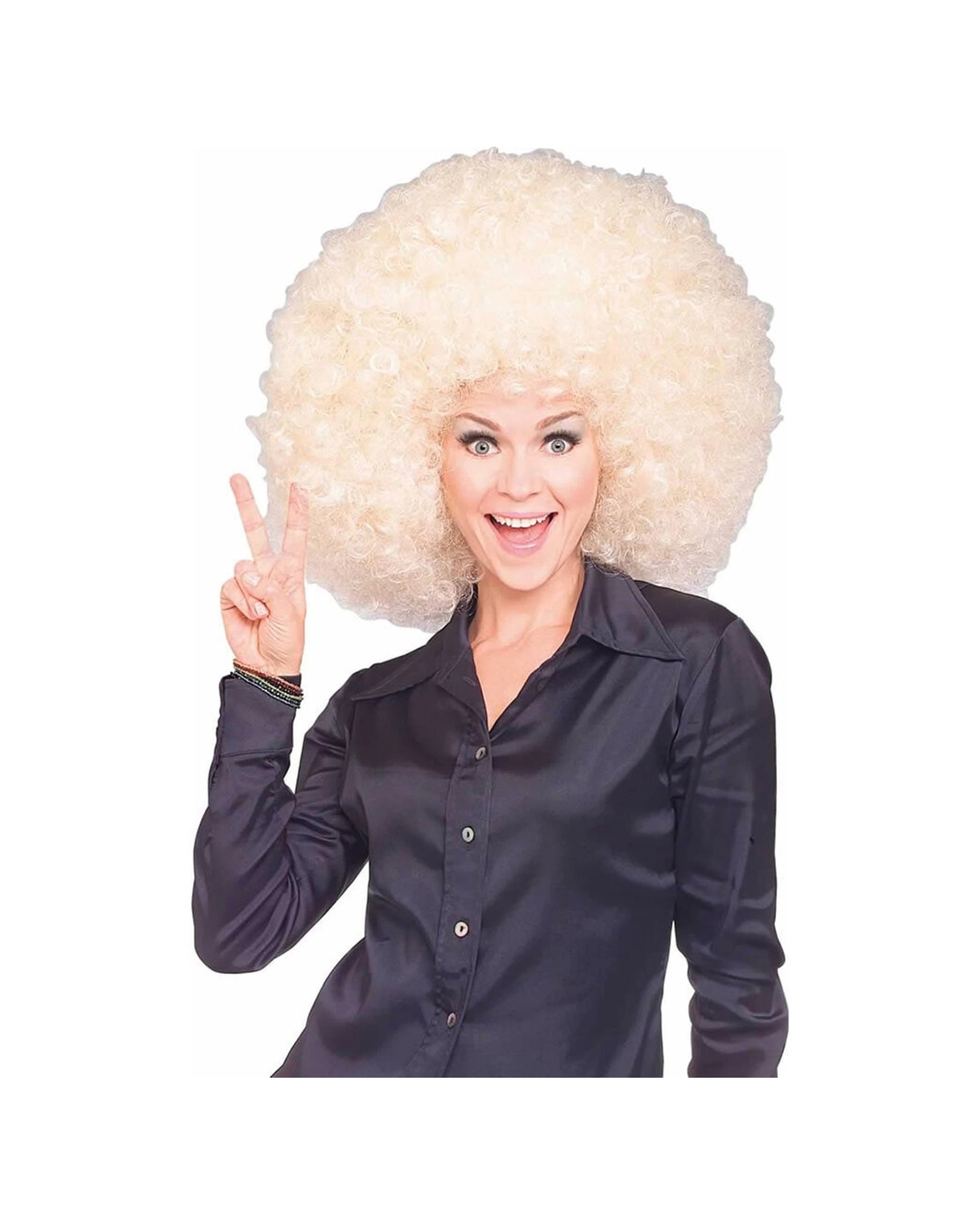 1 Rubies Super Afro Wig Headwear Costume Accessory Adult - Yellow, 1 of 2