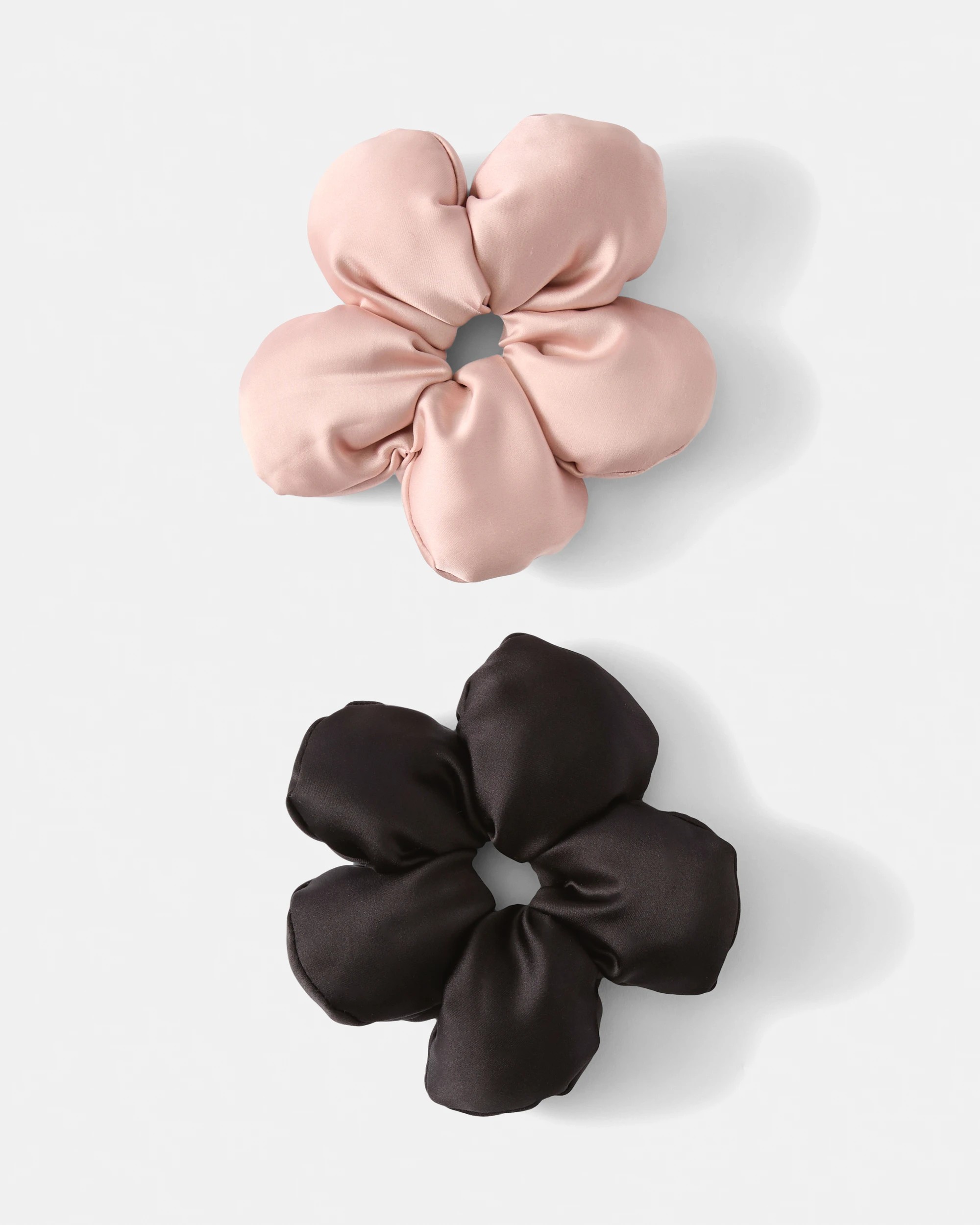 1 2 Pack Flower Scrunchies - Brown and Pink, 1 of 6