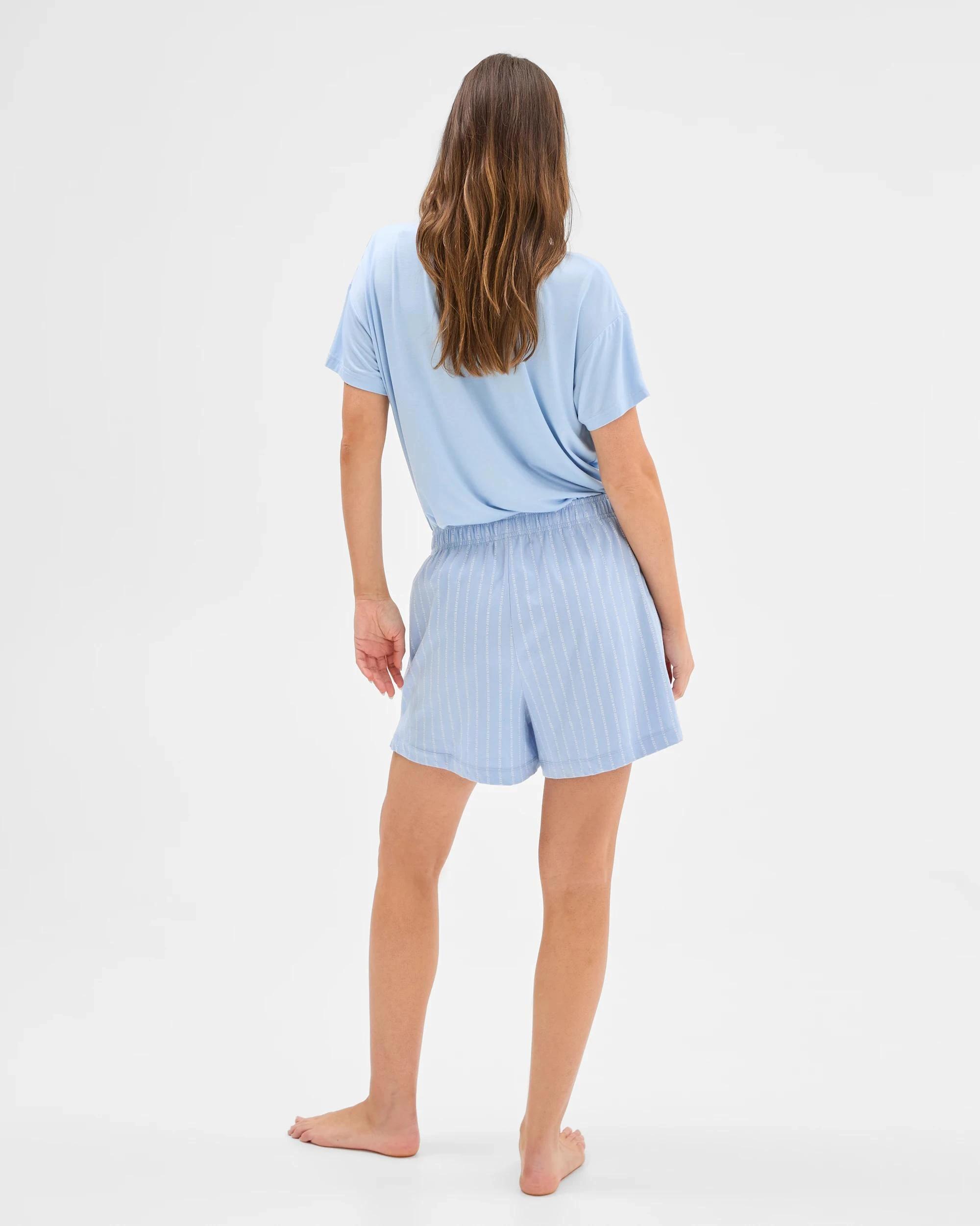 4 Target Woman Womens Australian Cotton Jersey Sleep Boxer Shorts BLUE / STRIPE, 4 of 5