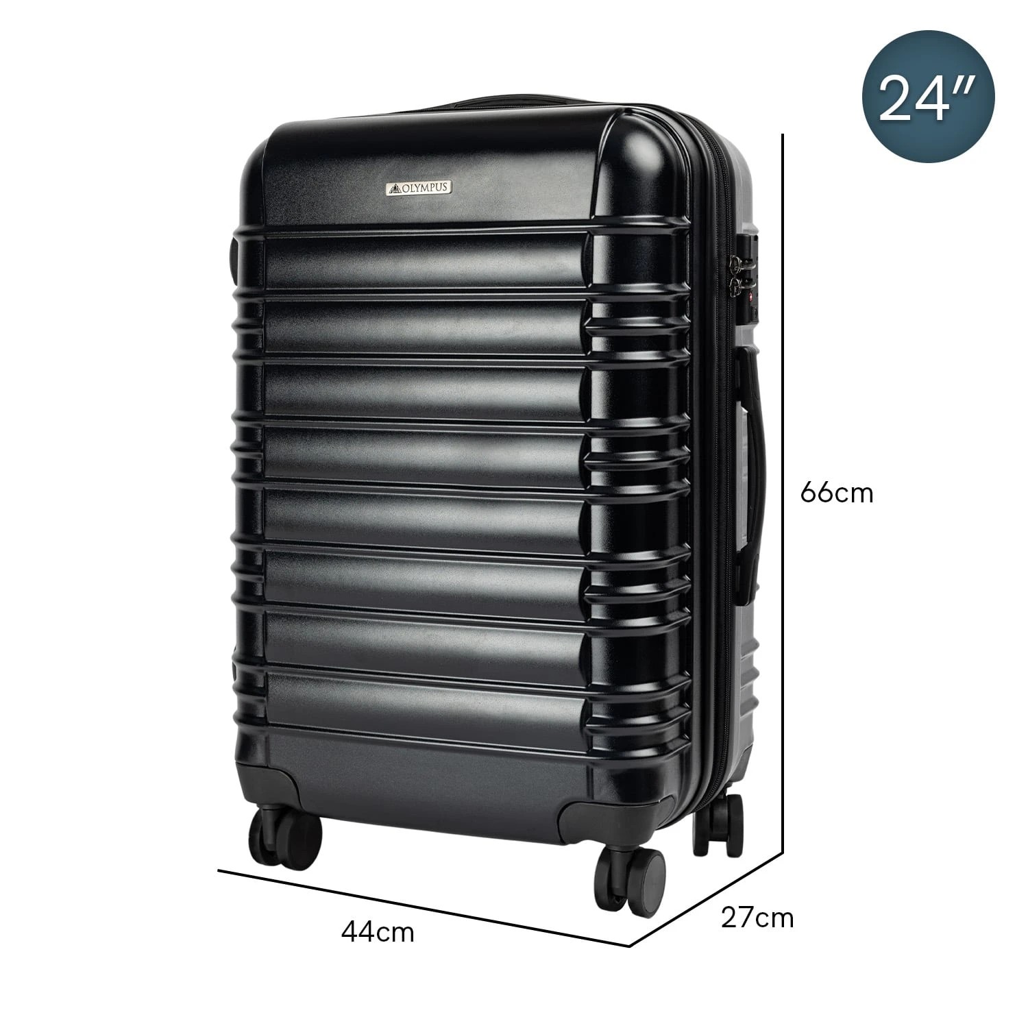 3 Olympus Noctis Suitcase 24in Hard Shell ABS+PC - Stygian Black - Black, 3 of 7