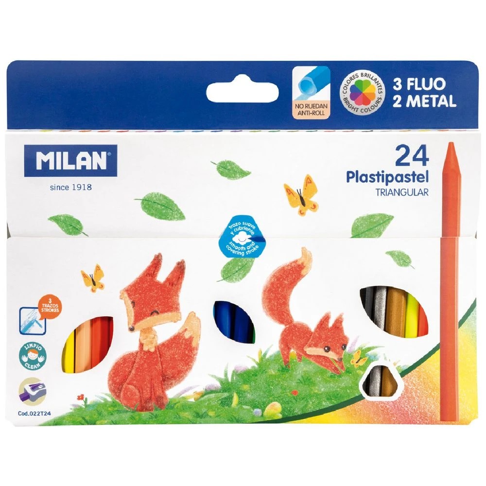 1 Milan Triangular Plastipastel Pencils Assorted 24 Pack, 1 of 8