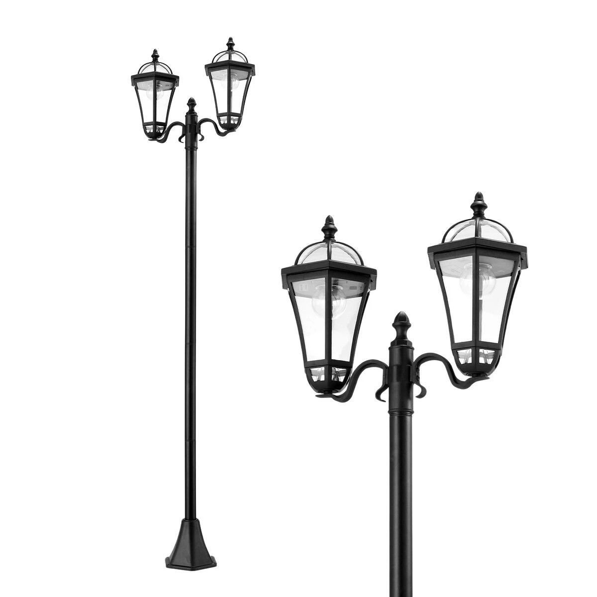3 AUSWAY 186cm Solar LED Light Post Outdoor Street Pathway Garden Security Pole Lamp, 3 of 3