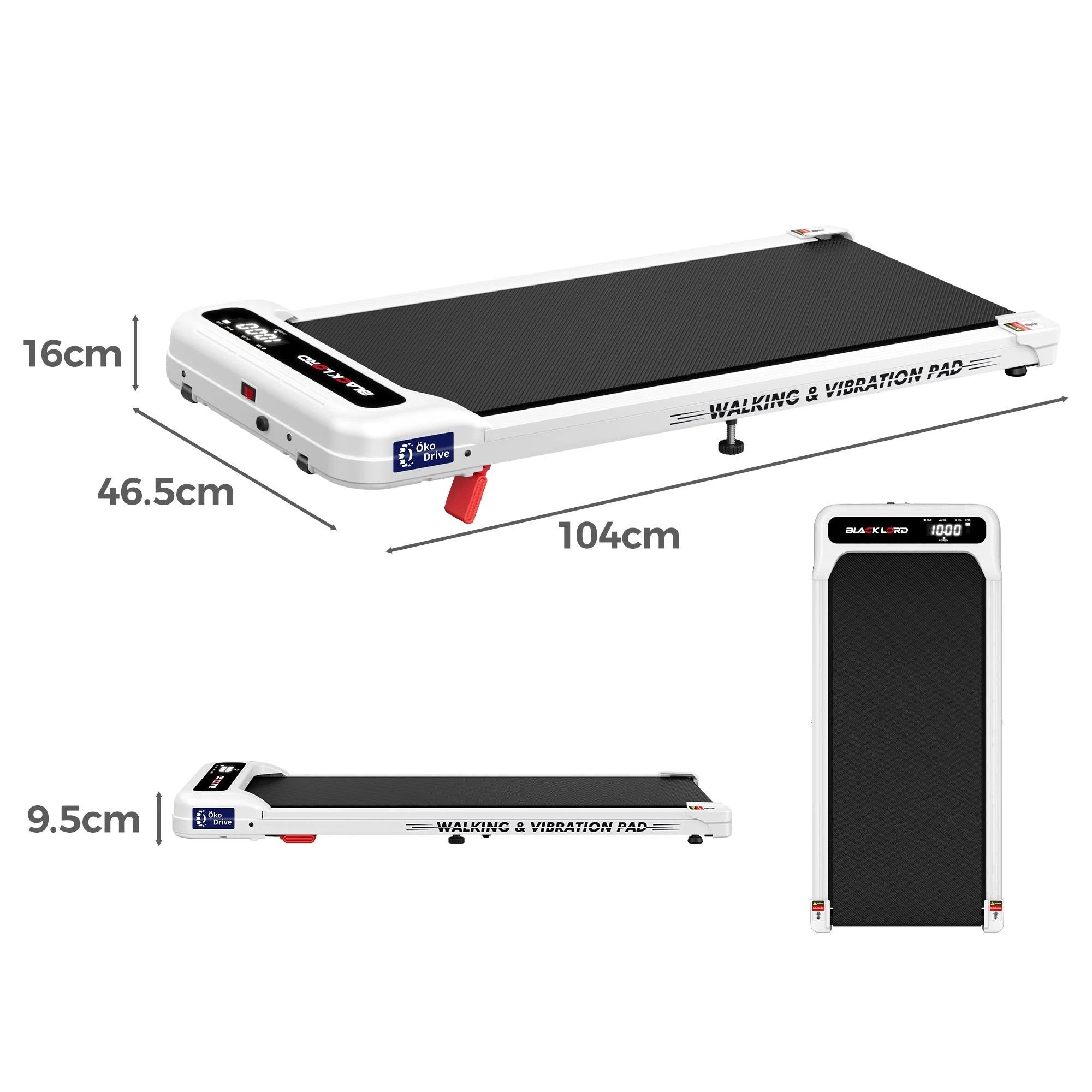 3 Black Lord Treadmill 4-in-1 Walking Vibration Pad Incline Magnetic Remote - White, 3 of 9
