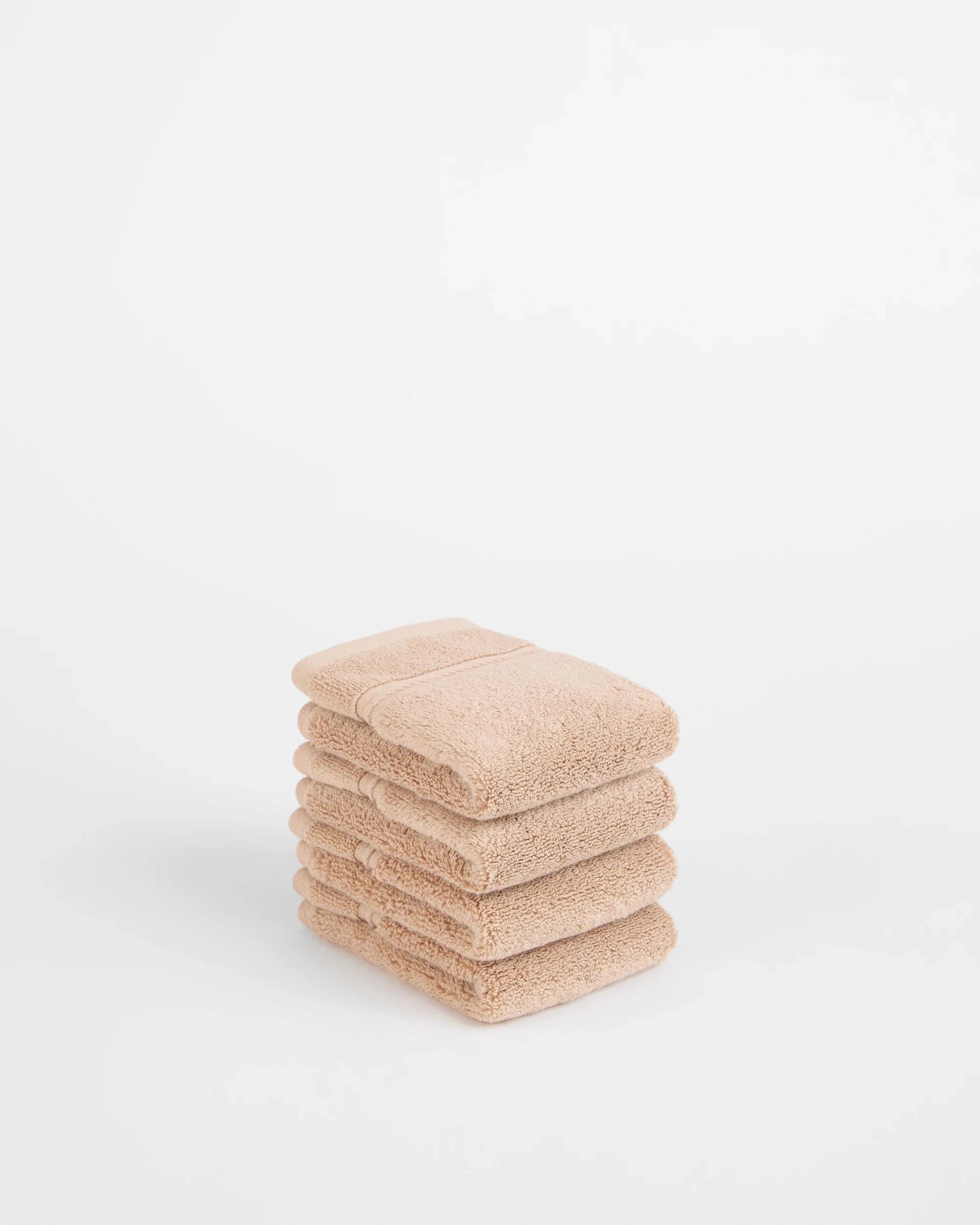 1 Target Eden Luxury Egyptian Cotton Pile Face Washer 4 Pack - Natural, 1 of 4