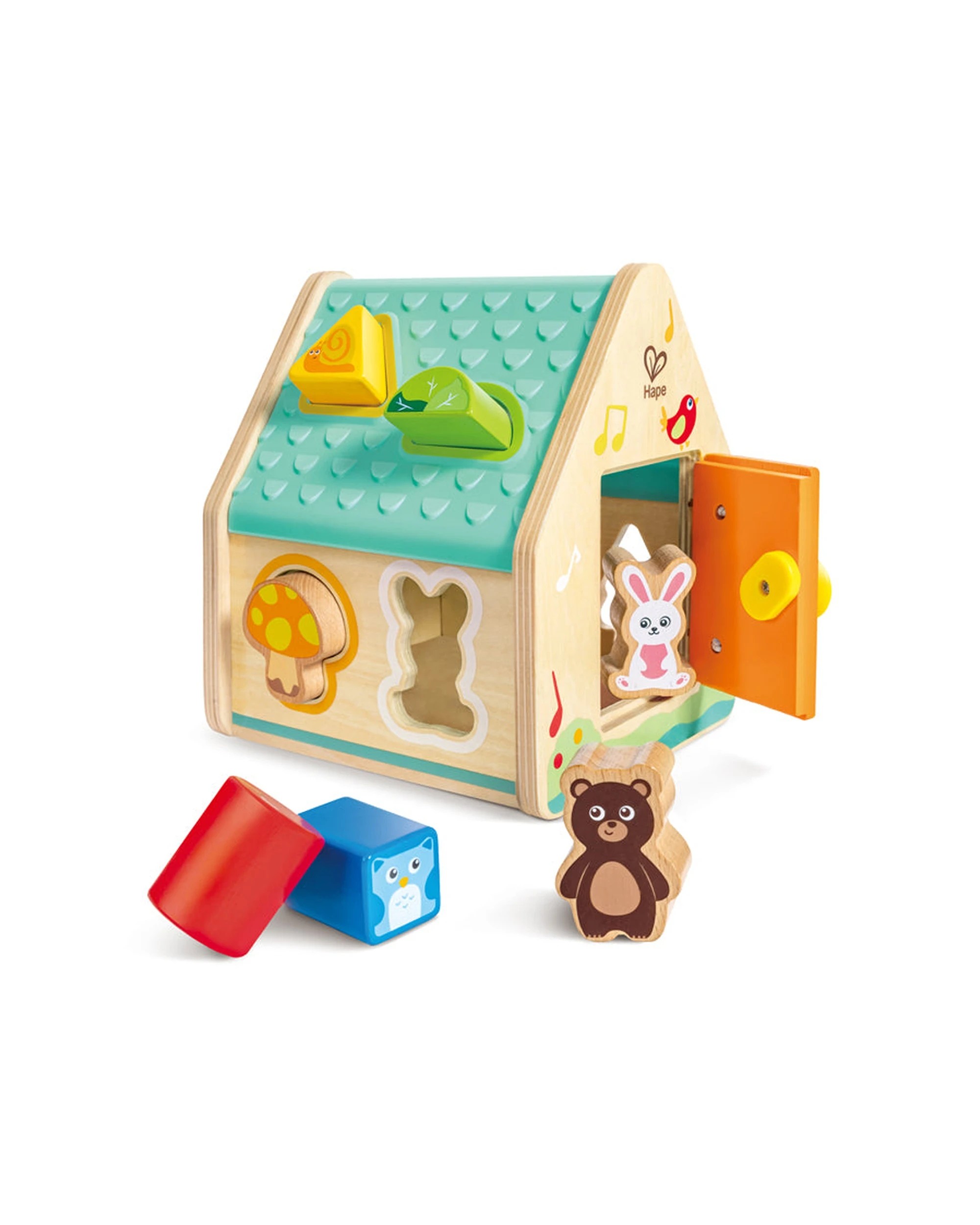 1 Hape Kids Critter House Shape Sorter Animal Blocks Matching Play Toy - Multi, 1 of 3